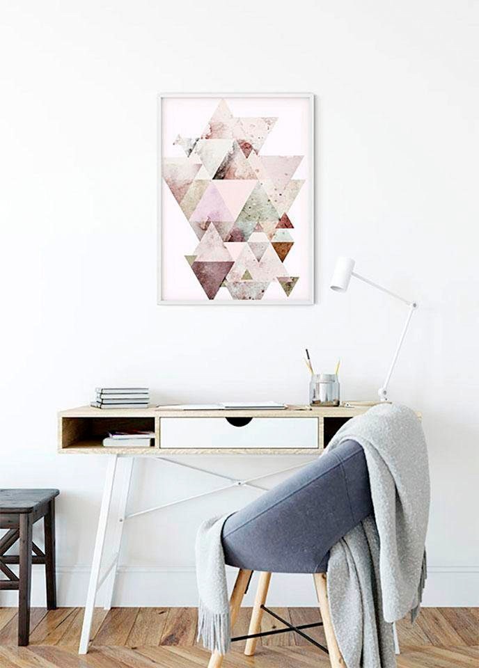 Komar Bild »Triangles Red«, Formen-Kunst, (1 St.), Wandbild zur Dekoration - ohne Rahmen