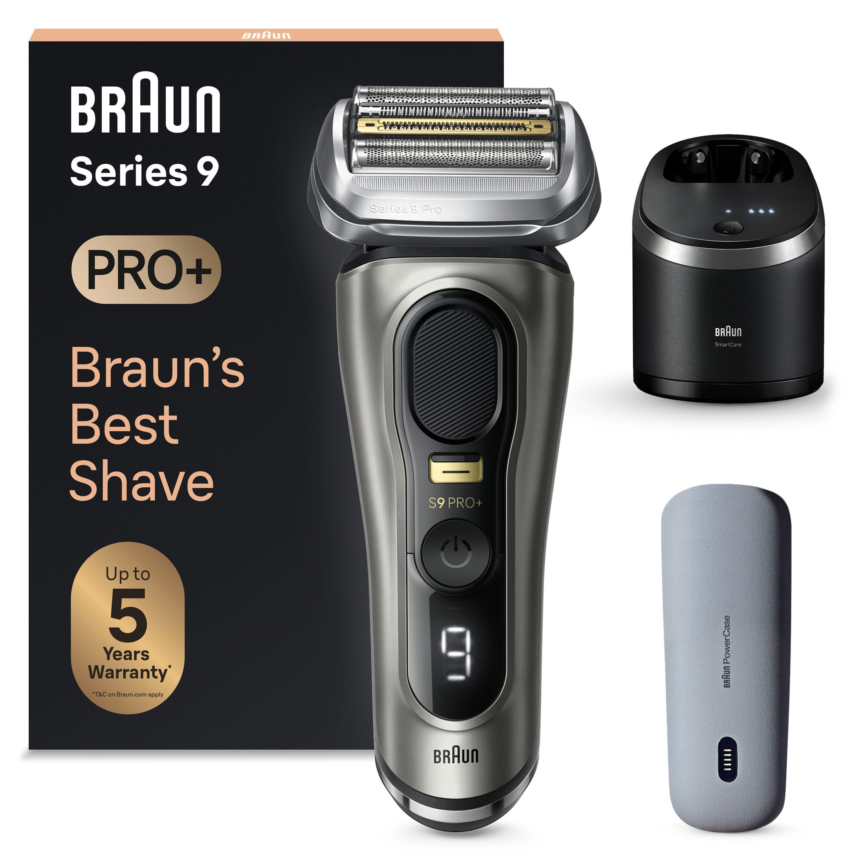 BRAUN Elektrorasierer "Series 9 Pro+ 9575cc", grau, Elektrorasierer, Precision ProTrimmer