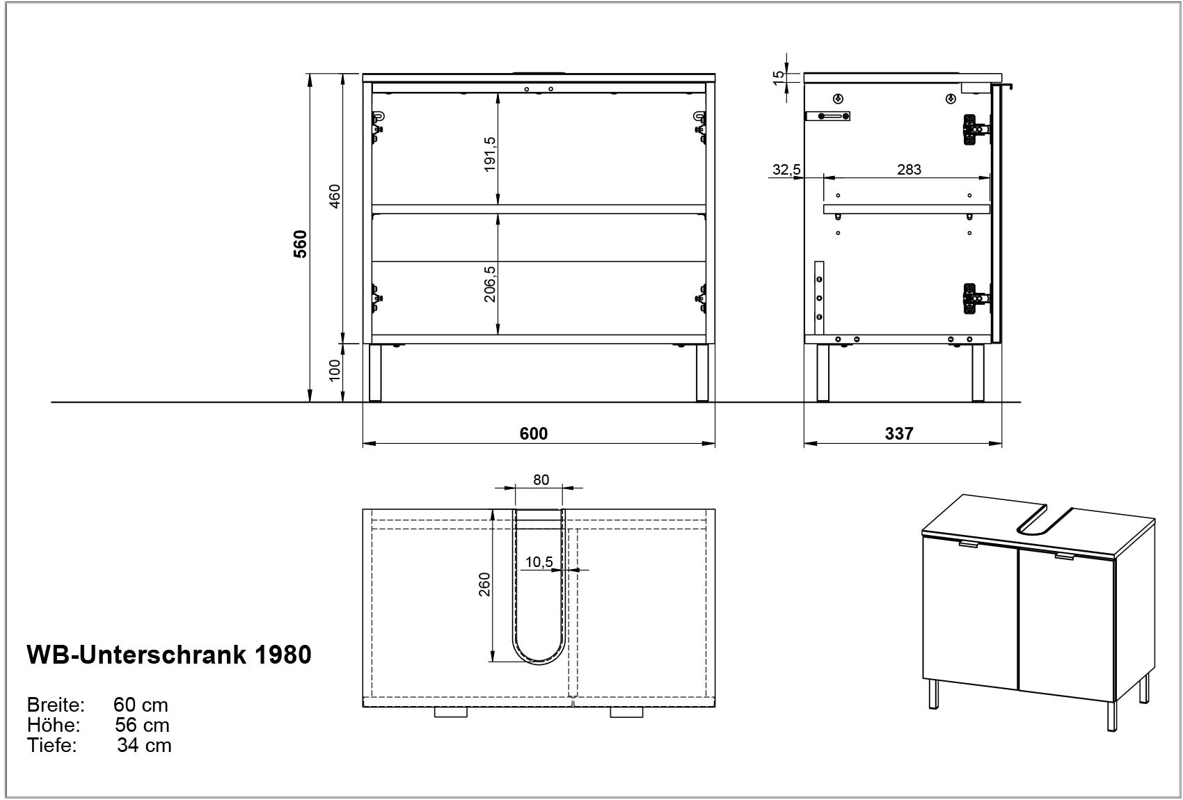GERMANIA Badmöbel-Set »GW-Arcena«, (3 St.), mit integrierter LED-Beleuchtung
