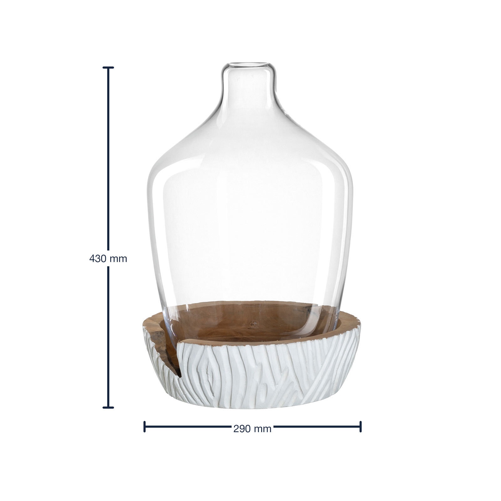 LEONARDO Dekovase "Vase mit Holz-Sockel Casolare ¿ 43 cm weiß" günstig online kaufen