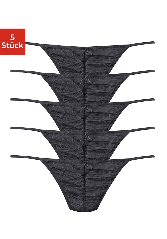 Vivance Stringtanga, (Packung, 5 St.), vorn gerafft kaufen