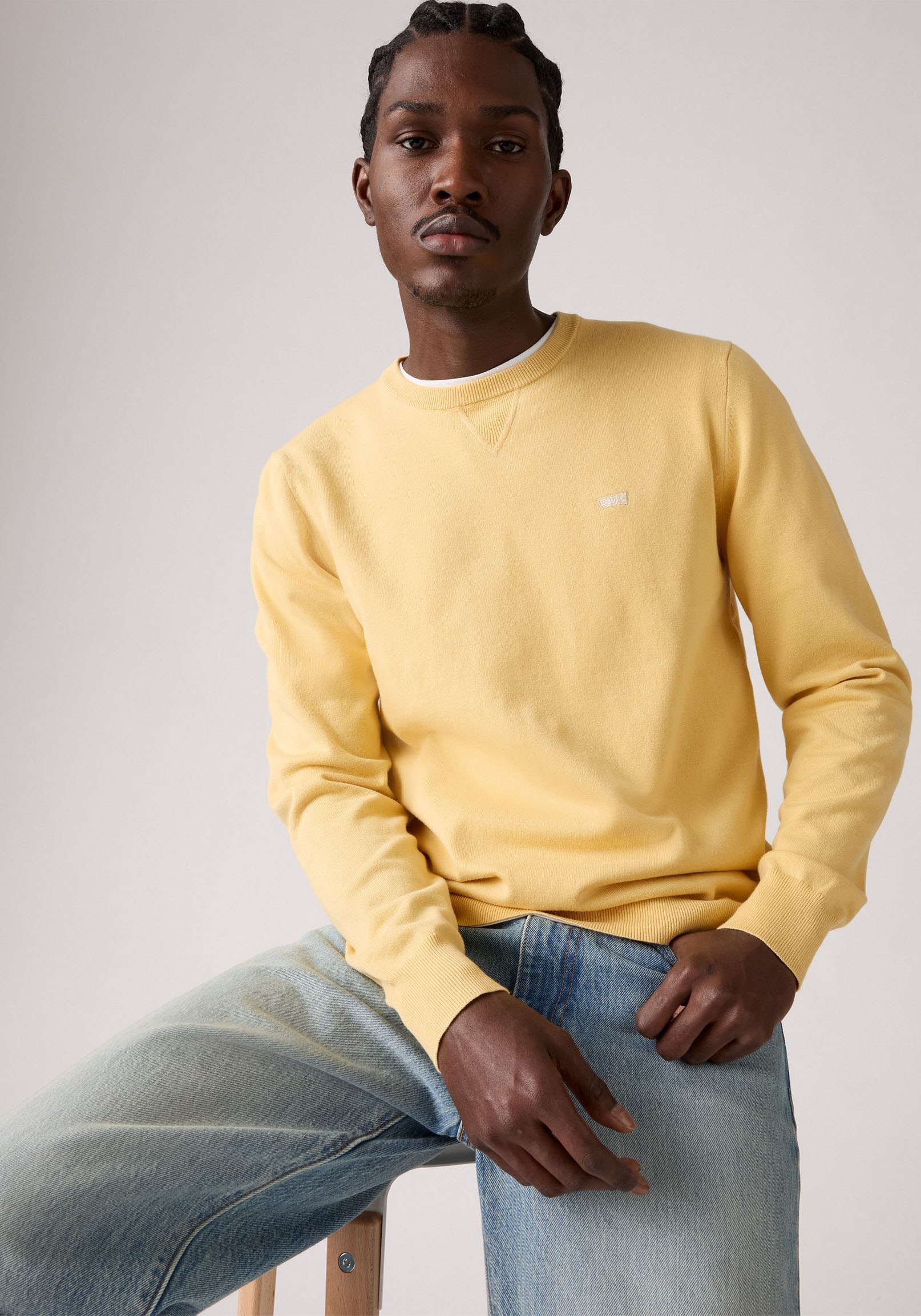 Levis Rundhalspullover "LIGHTWEIGHT HM SWEATER" Feingerippte Abschlüsse günstig online kaufen