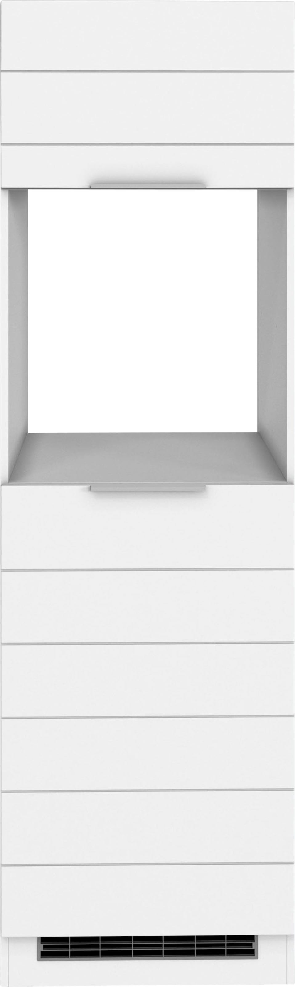 KOCHSTATION Backofen/Kühlumbauschrank »KS-Luhe«, 60 cm breit, hochwertige MDF-Fronten mit waagerechter Lisene