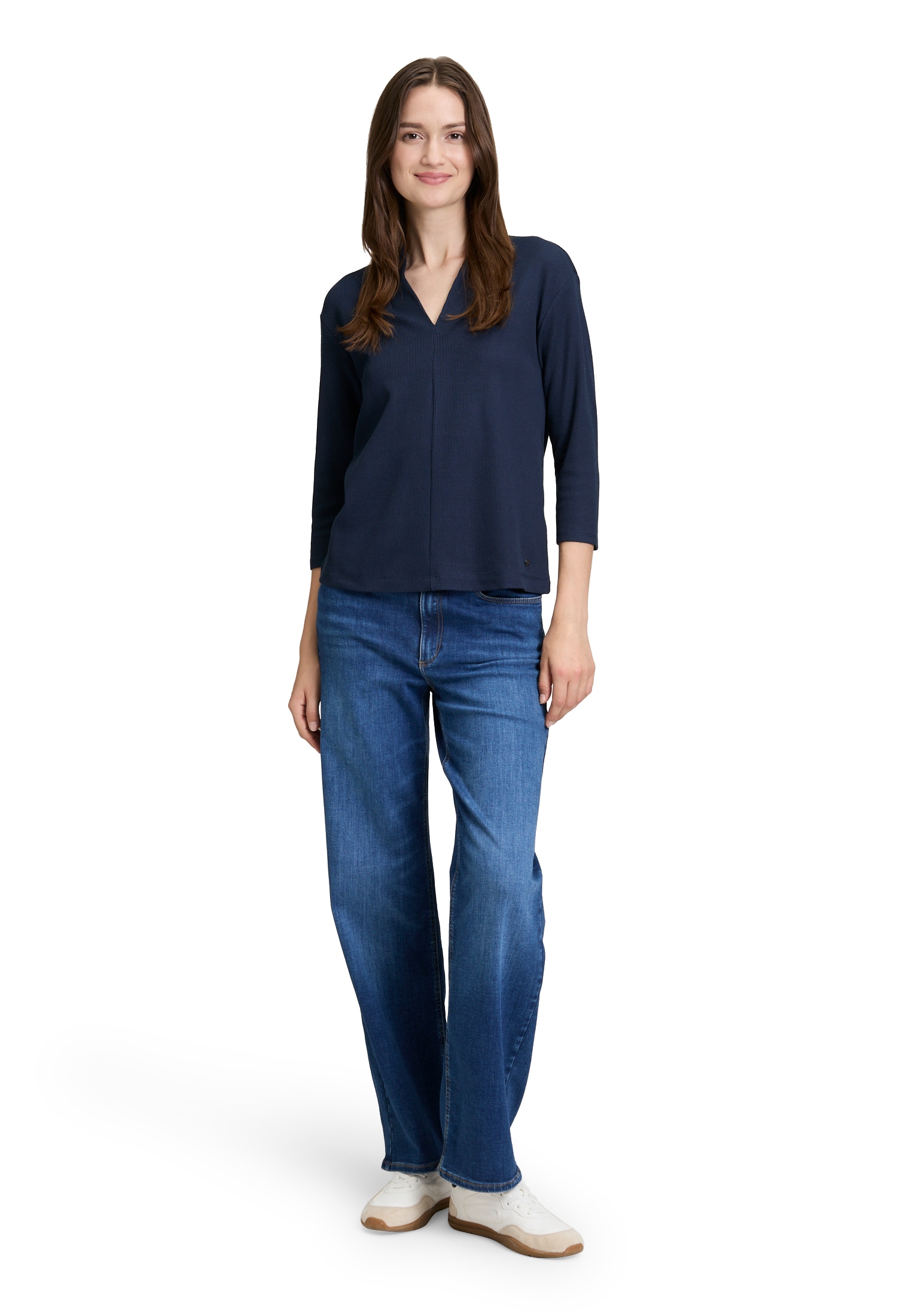 Betty&Co 3/4-Arm-Shirt »Betty & Co Casual-Shirt mit V-Ausschnitt«, (1 tlg.)