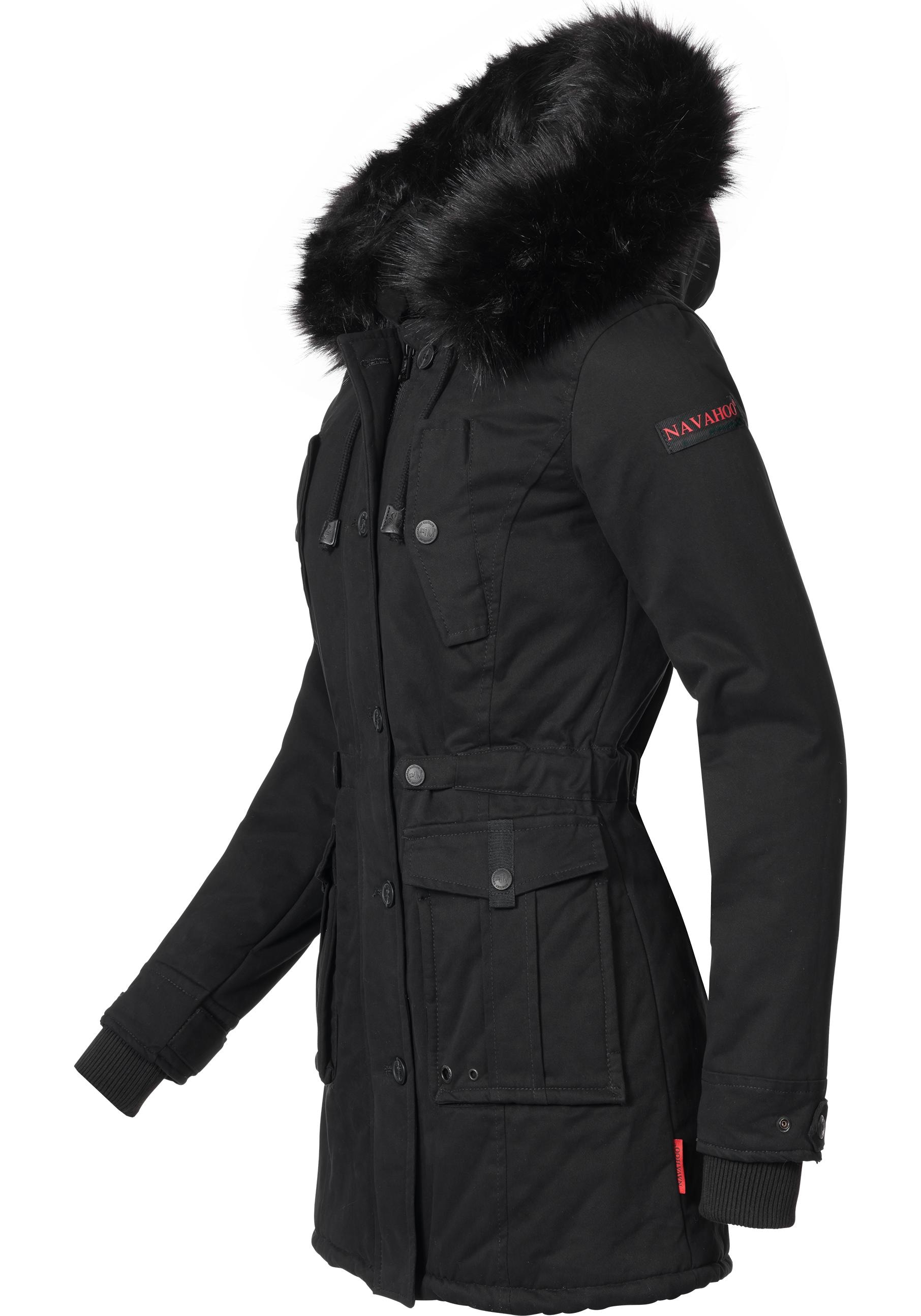 Navahoo Wintermantel Baumwoll online »Luluna«, bestellen Fellimitat Parka edler | BAUR mit