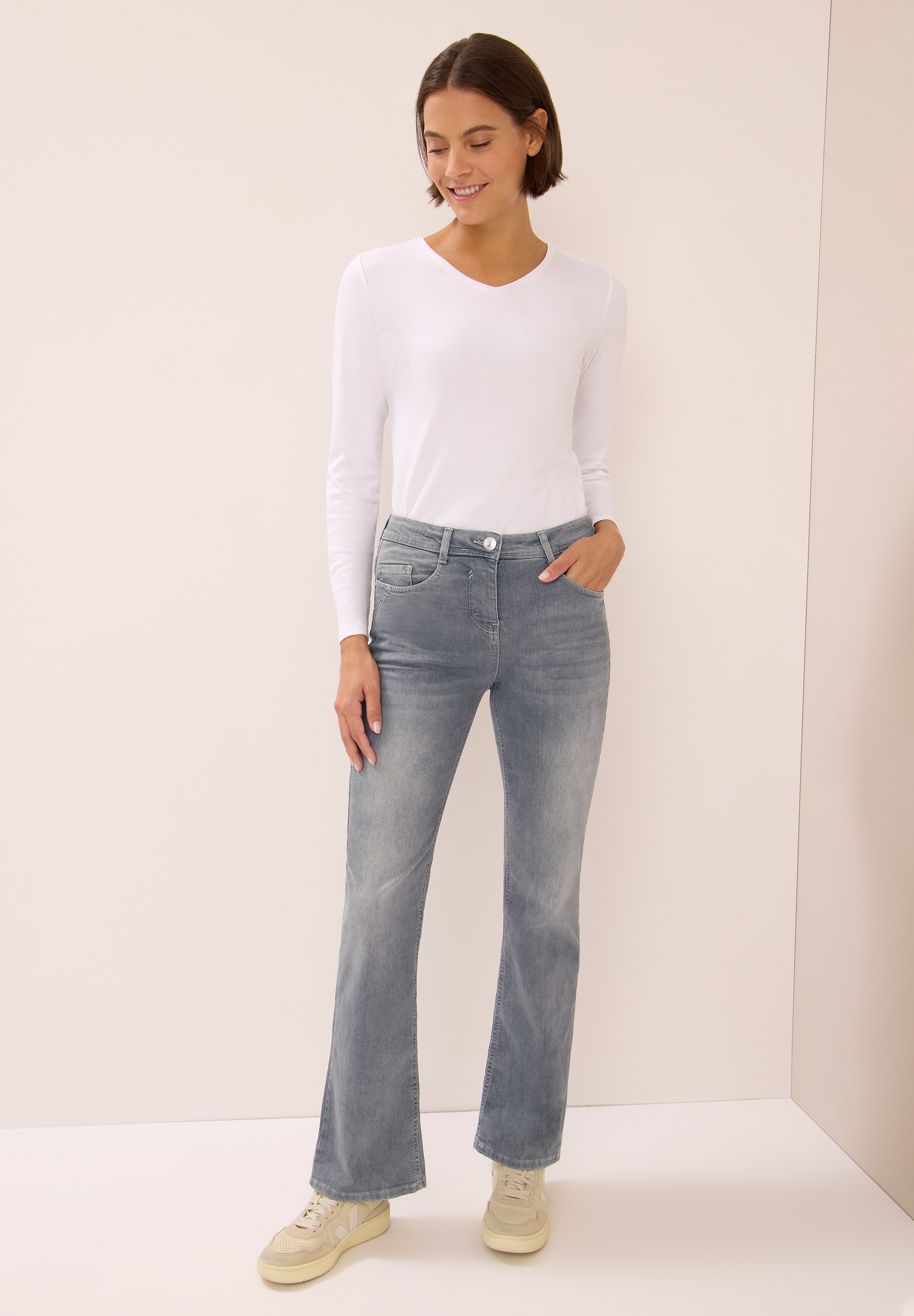 Cecil Bootcut-Jeans, aus Baumwolle mit Stretchanteil