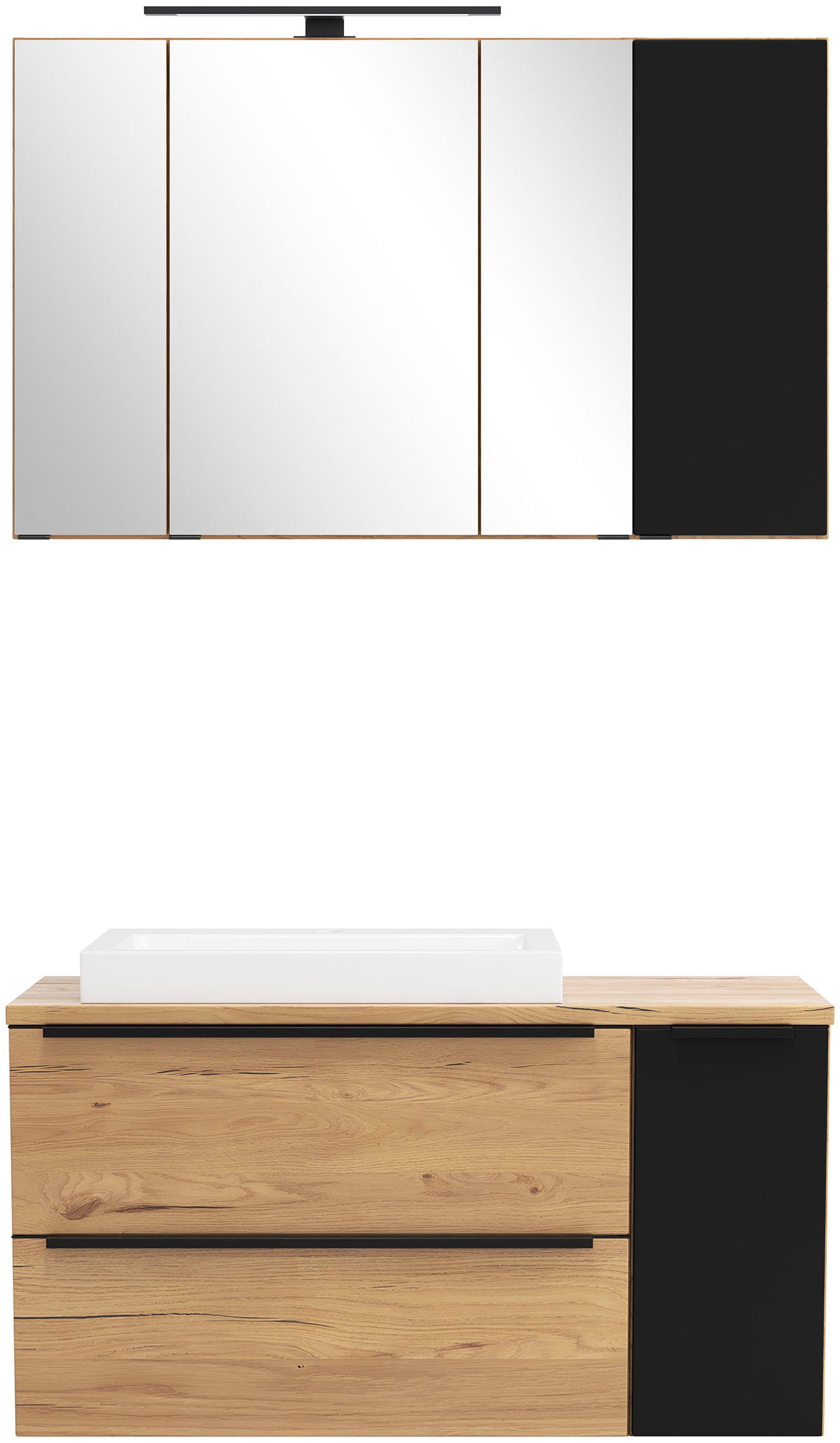 welltime Badmöbel-Set "MAILAND, 2 Metall-Vollauszüge mit Softclose" Maße (B/H/T): ca. 105/200/47 cm