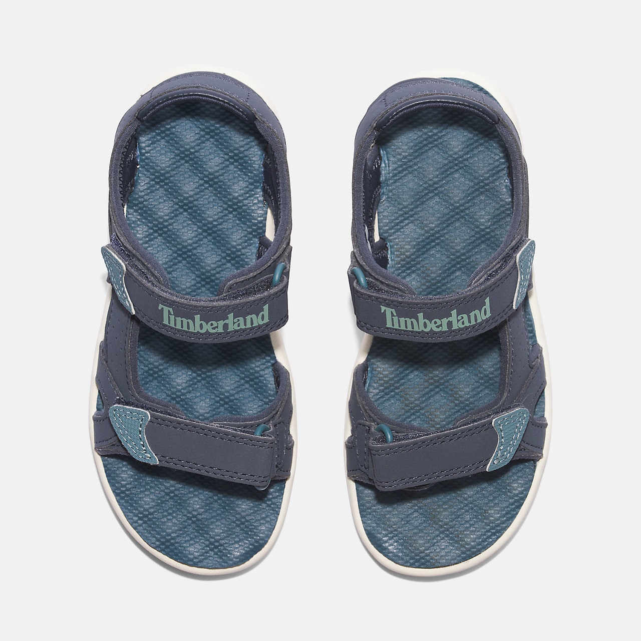 Timberland unisex pour enfant. TB0A6B9SL791 Perkins Sandales en cuir Row avec talon bleu (32), Plat, Velcro, Casuel, mode enfantine 3