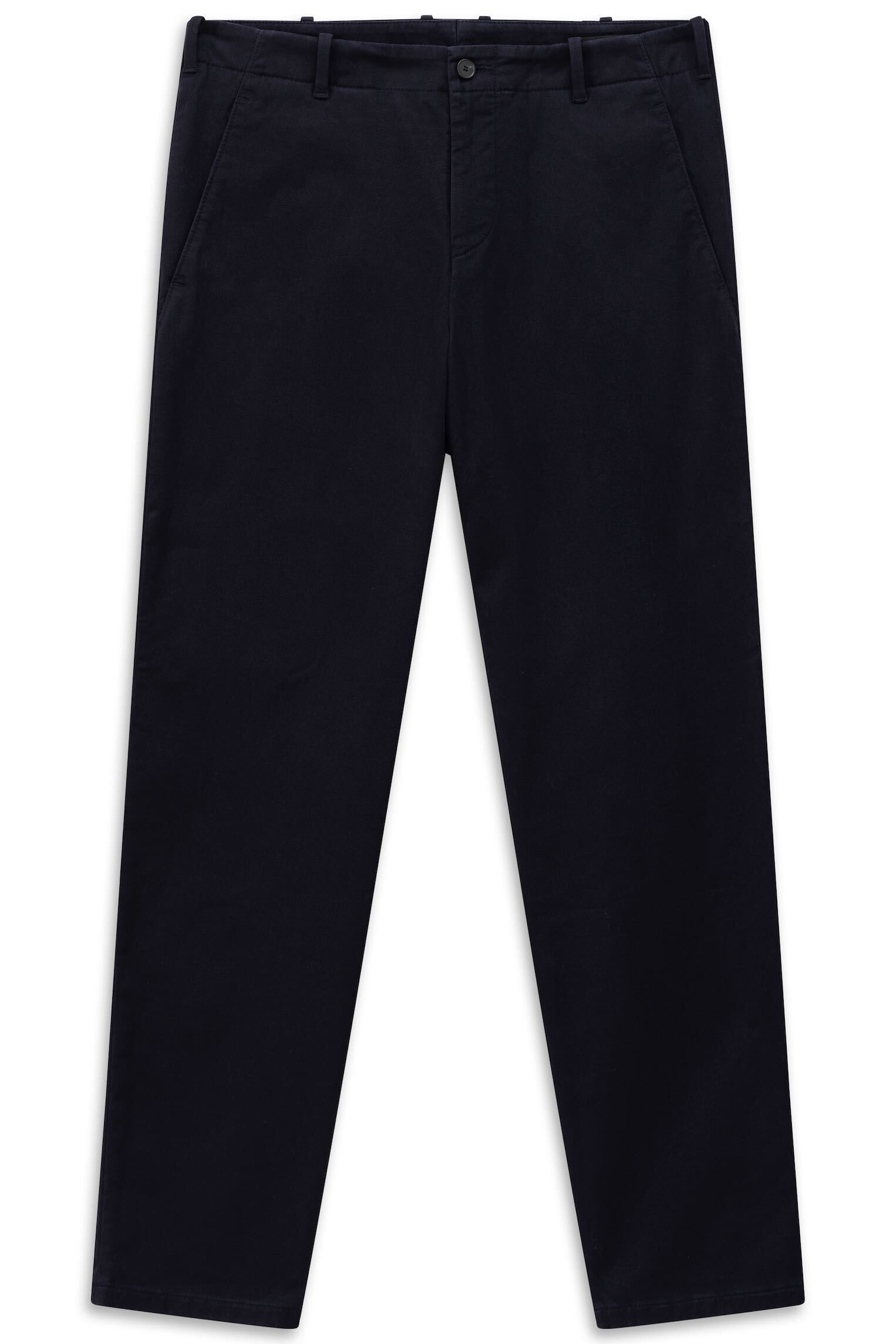 Chinohose BUGATTI "Tapered Fit", Herren, Gr. 38, Länge 30, 390, marine, 98% Baumwolle, 2% Elasthan, unifarben, gerade, unten schmal, Hosen Chinohose, aus Baumwoll-Stretch