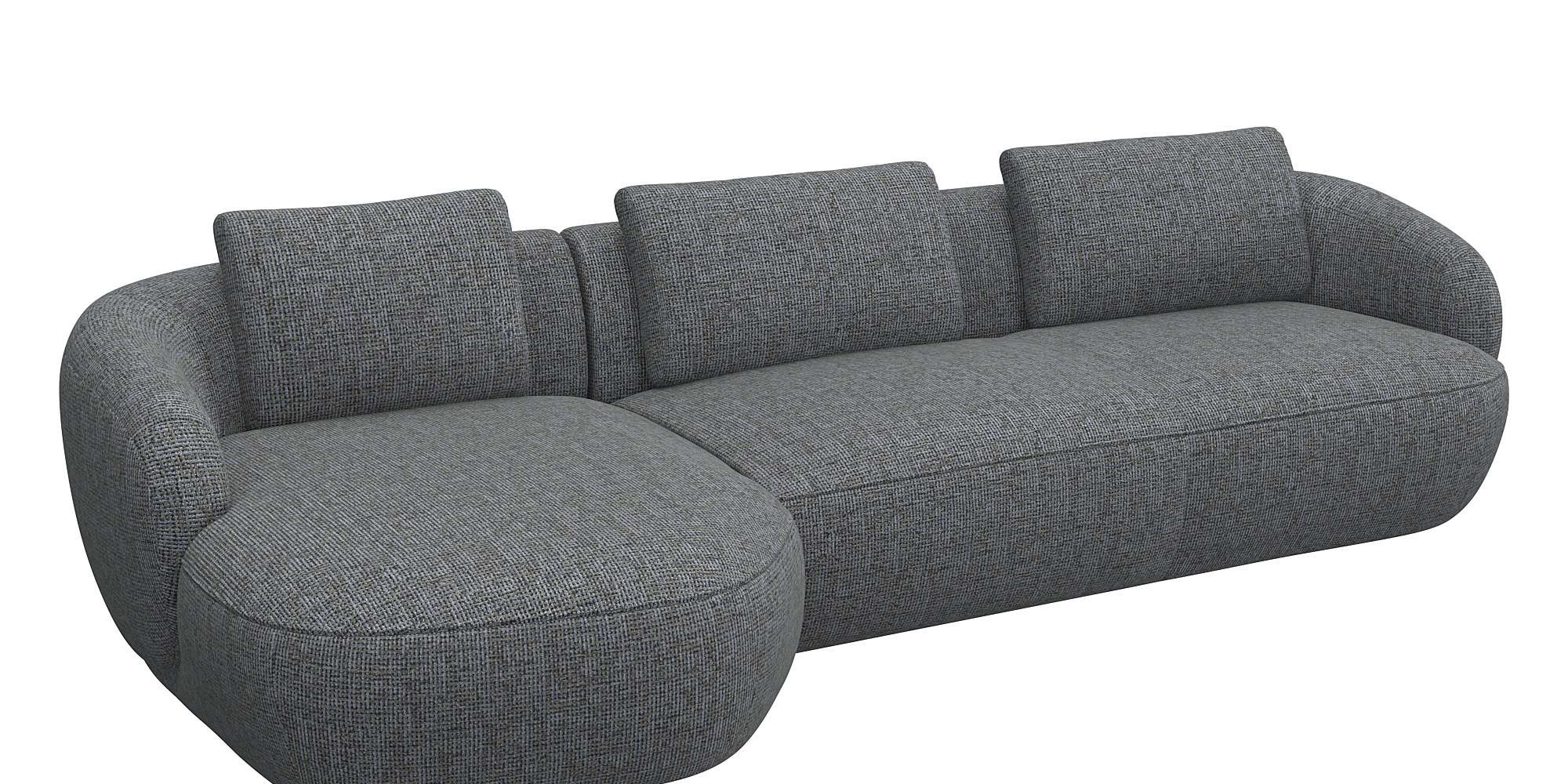 FLEXLUX Wohnlandschaft "Torino, rund, L-Form, Sofa-Ecke mit Recamiere, Long günstig online kaufen