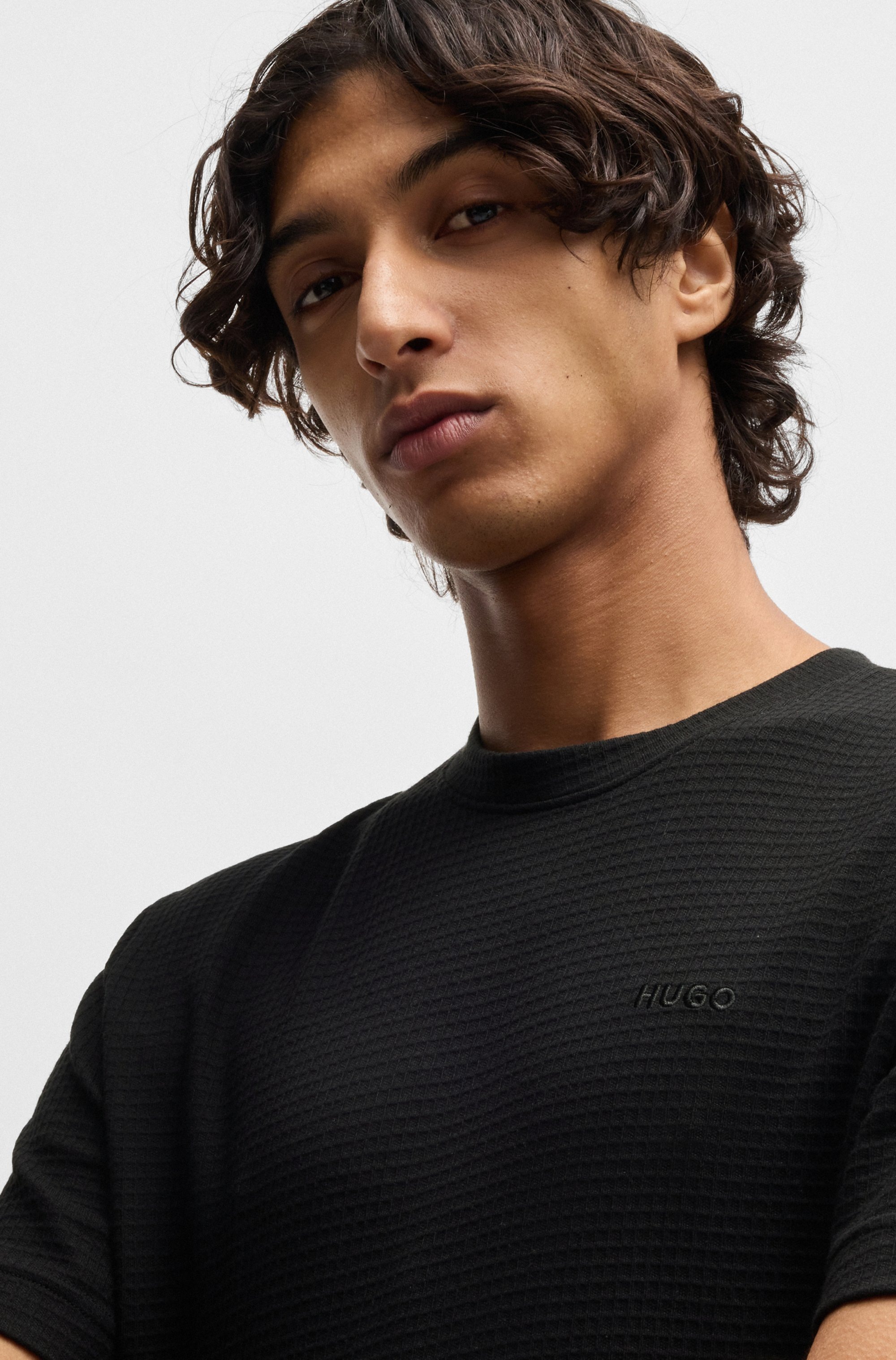 HUGO Underwear T-Shirt »,Austin T-Shirt«, Waffelstruktur und Logo-Stickerei