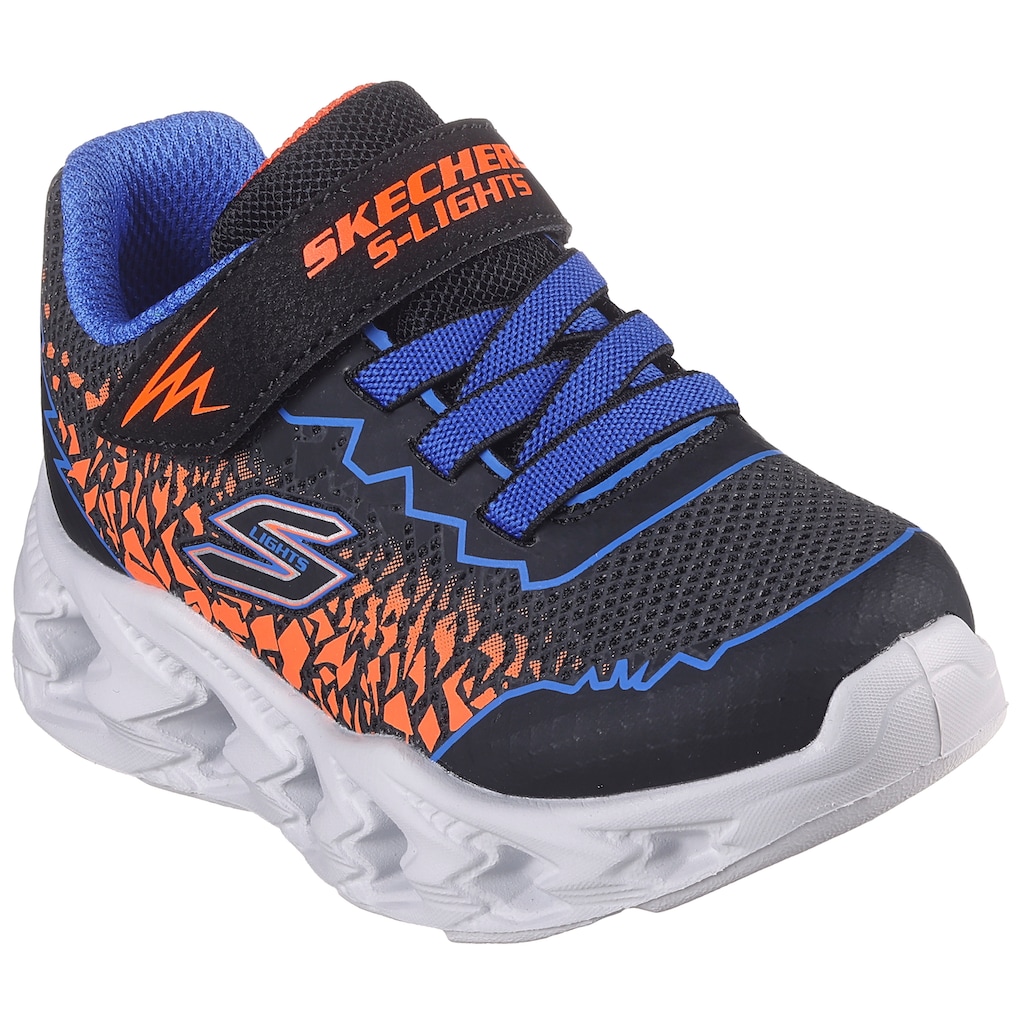 Skechers Kids Lauflernschuh »VORTEX 2.0, Blinkschuh«, Klettschuh, Sneaker, Blinkschuh mit praktischem Klettverschluss