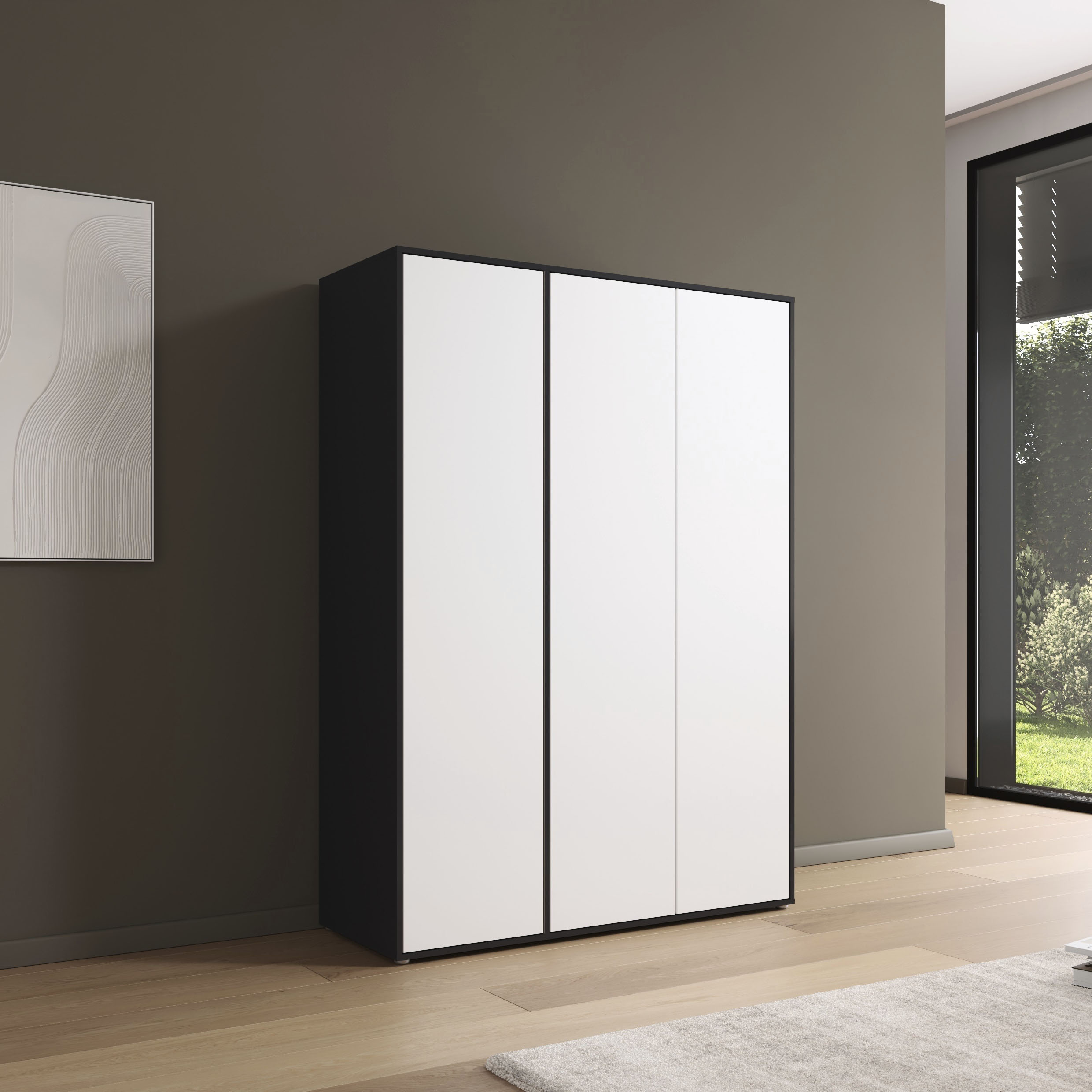 rauch Drehtürenschrank "Kleiderschrank Schrank Garderobe Wäscheschrank NABILA viel Stauraum" in 3 verschiedenen Ausstattungen BASIC/CLASSIC/PREMIUM, in 2 Breiten mit Push-to-Open Funktion TOPSELLER MADE IN GERMANY
