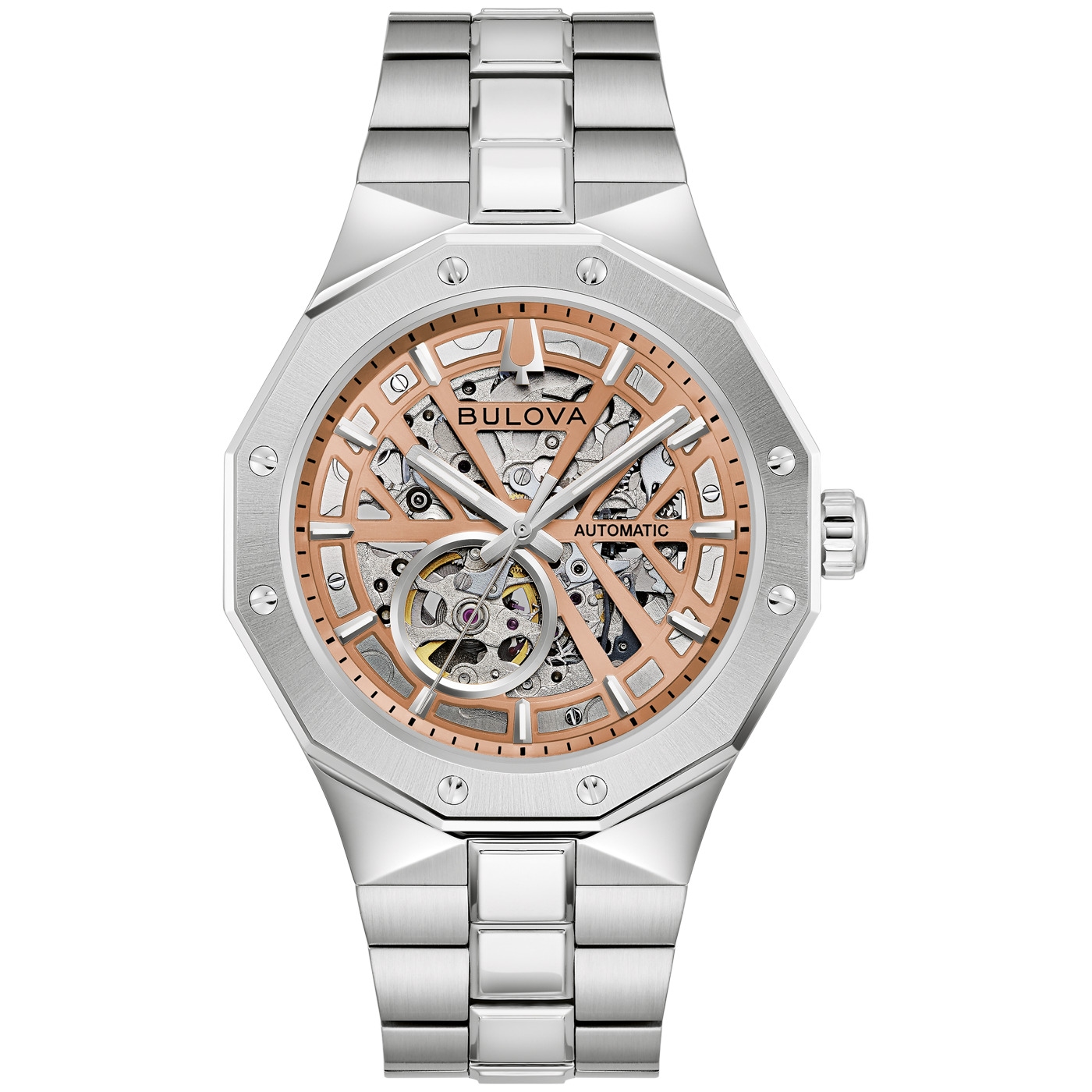 Bulova Mechanische Uhr »Prestige« Armbanduhr, Herrenuhr, Edelstahlarmband, analog