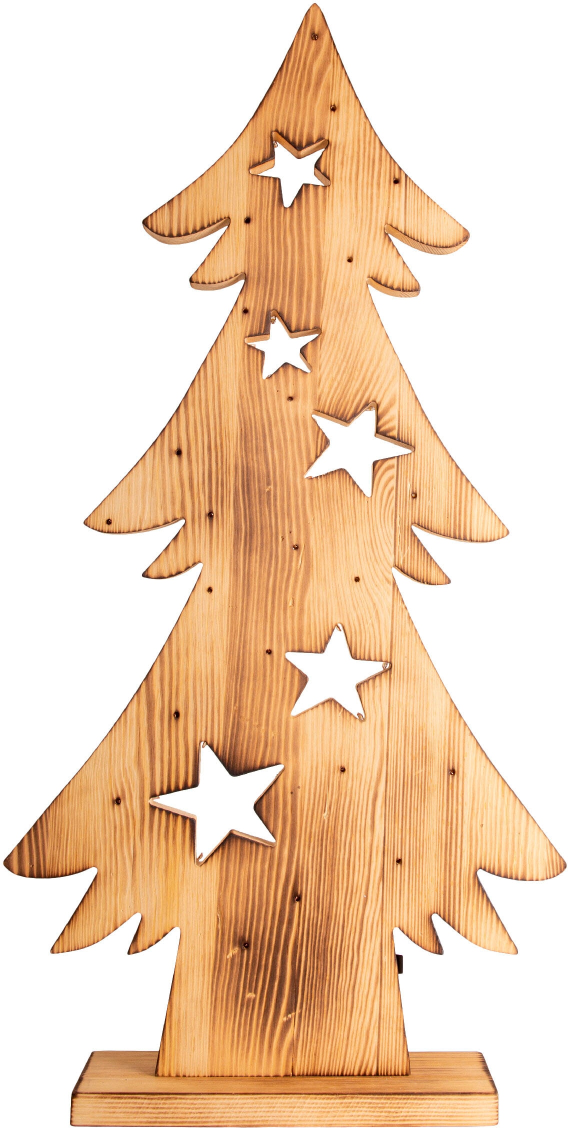 näve LED Dekoobjekt »LED-Holztannenbaum h: kaufen AA flammig-flammig, (6on/18off), BAUR Weihnachtsdeko 1,5V, 1 Batterie aussen«, geeignet Timerfunktion | 70cm, für Außen