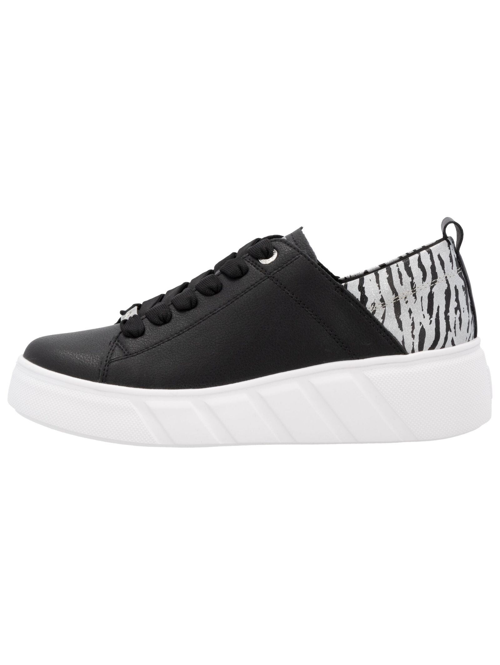 RIEKER Damen Plateausneaker "Rieker Sneaker Glattleder", Gr. 42, schwarz, Glattleder, Schuhe
