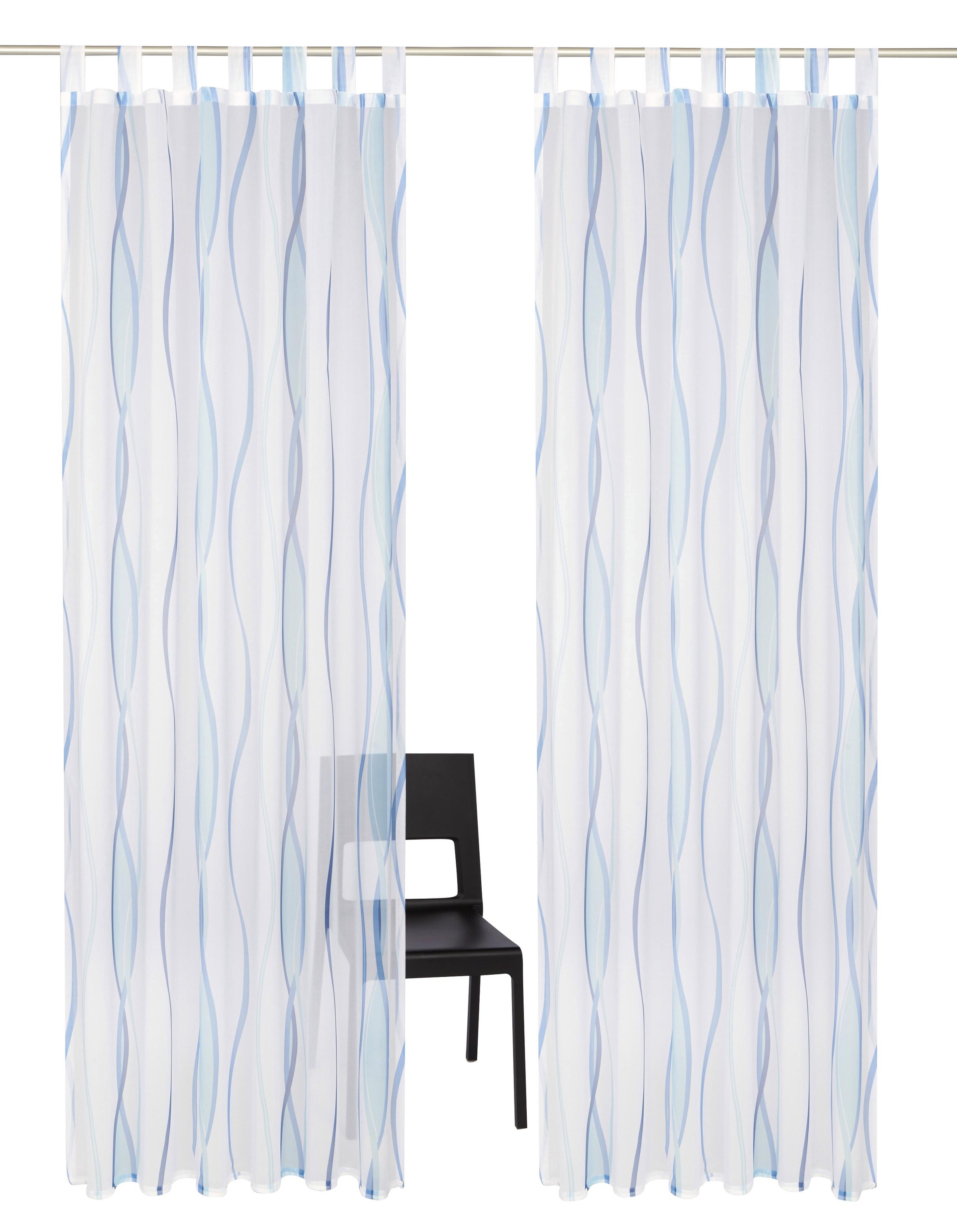 OTTO home Gardine "DIMONA, 2er-Set, Schlaufen, transparent, Wellen" Schlaufen 2 Stk. tlg. 2-er Set, Voile, Polyester, Wellen