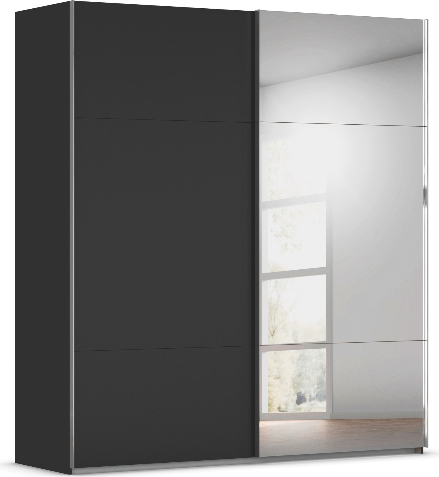 rauch Schwebetürenschrank "Kleiderschrank Schrank Garderobe Schlafzimmerschrank CONTIDO" 3 verschiedene Ausstattungen BASIC/CLASSIC/PREMIUM (inkl. SOFT-CLOSE), aus hochwertigem Material in 6 Breiten 2 Griff-Farben MADE IN GERMANY