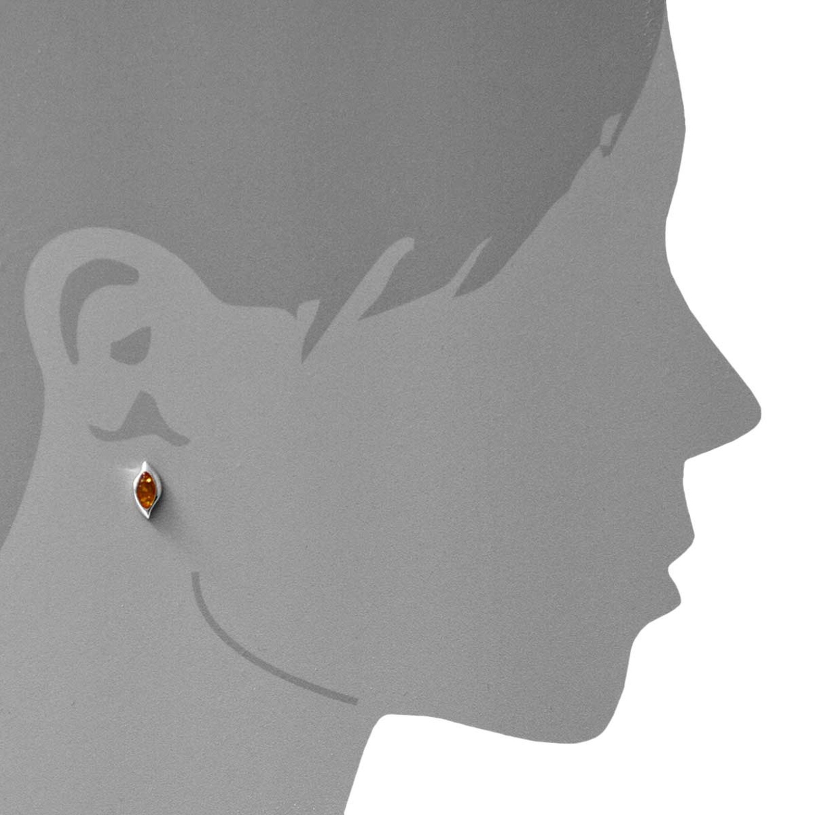 OSTSEE-SCHMUCK Paar Ohrstecker »- Nanna - Silber 925/000 - Bernstein«