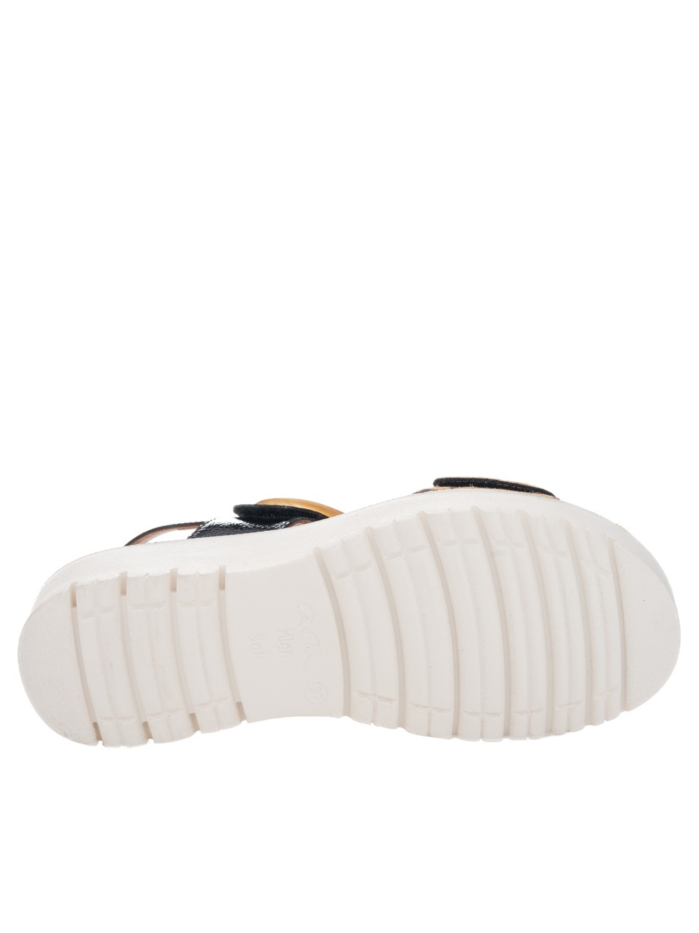 Keilsandalette ARA "Ara Sandalen Leder", Damen, Gr. 39, schwarz (schwarz, braun), Leder, Schuhe 3