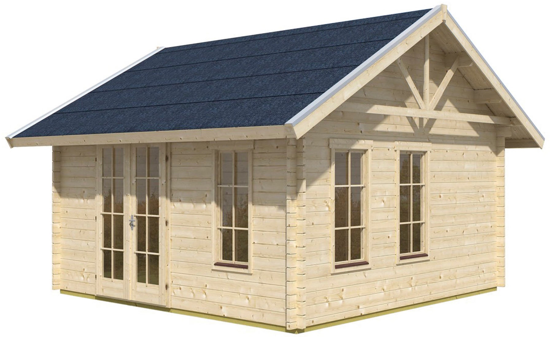 Skan Holz Holz-Gartenhaus Toronto 1 Natur 420 cm x 420 cm günstig online kaufen