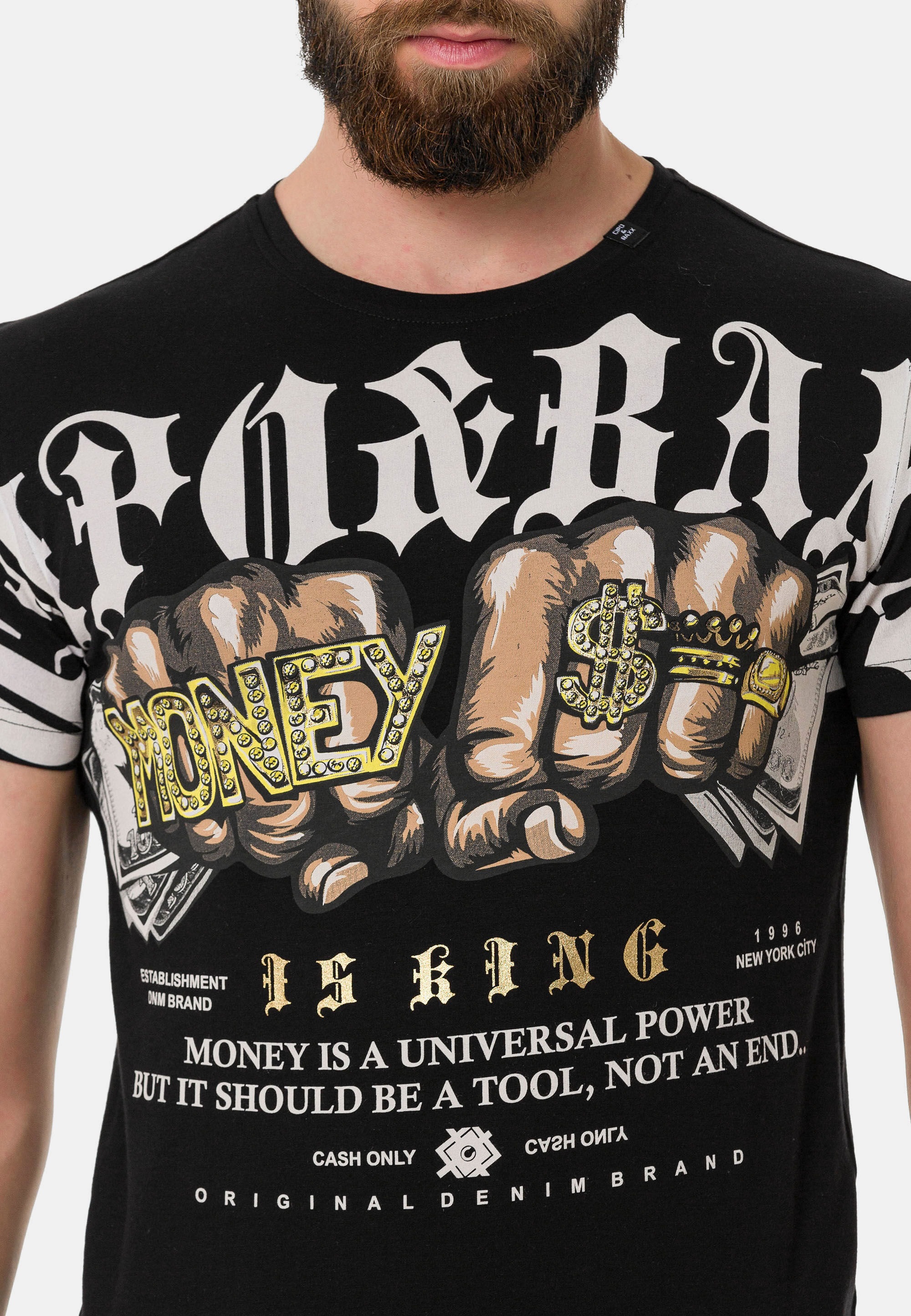 Cipo & Baxx T-Shirt »T-Shirt«, mit Rundhals-Ausschnitt