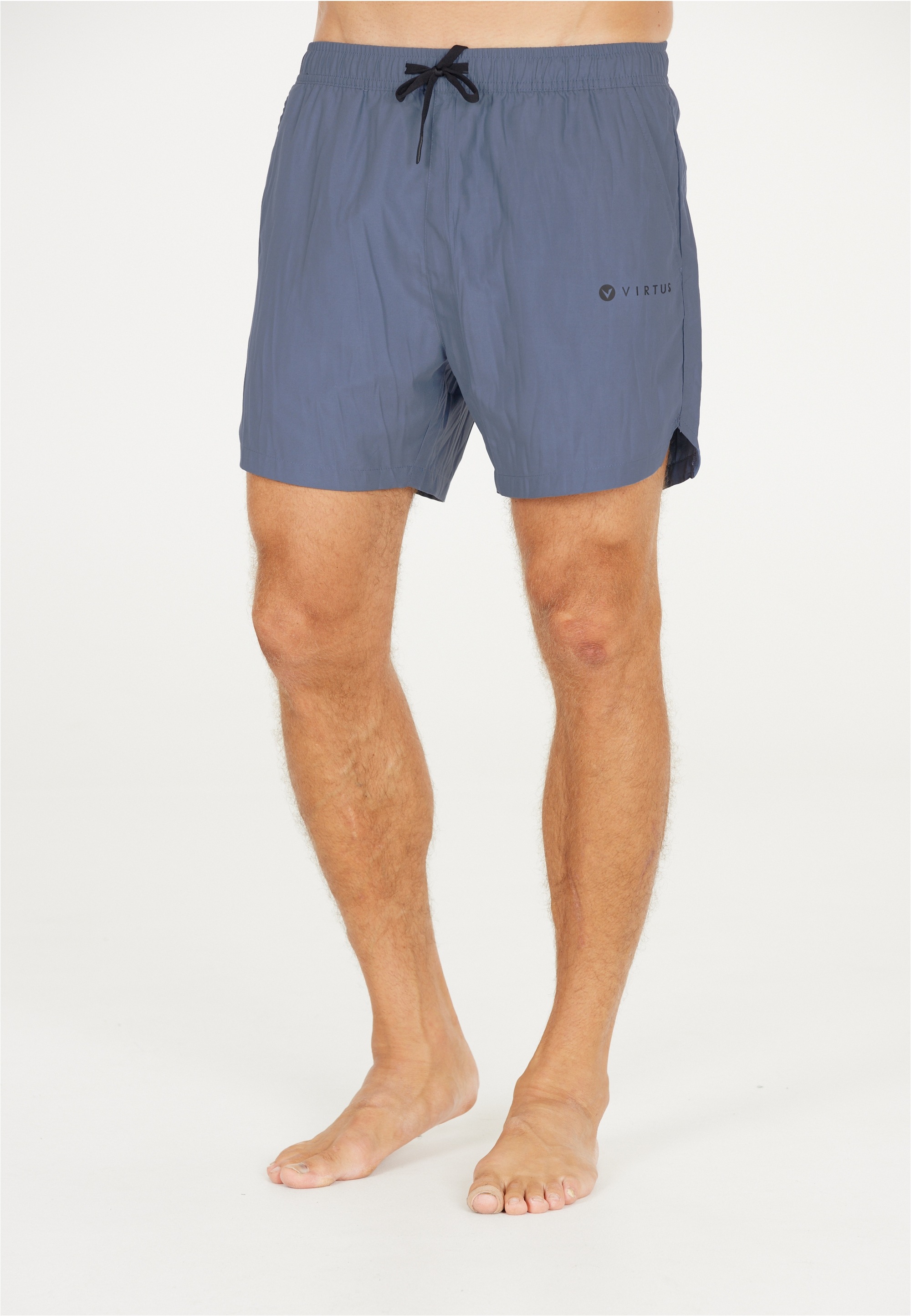 VIRTUS Herren Badeshorts "Smither", blau, Gr. M, unifarben, Polyester, Badehosen, mit 4-Wege-Stretch