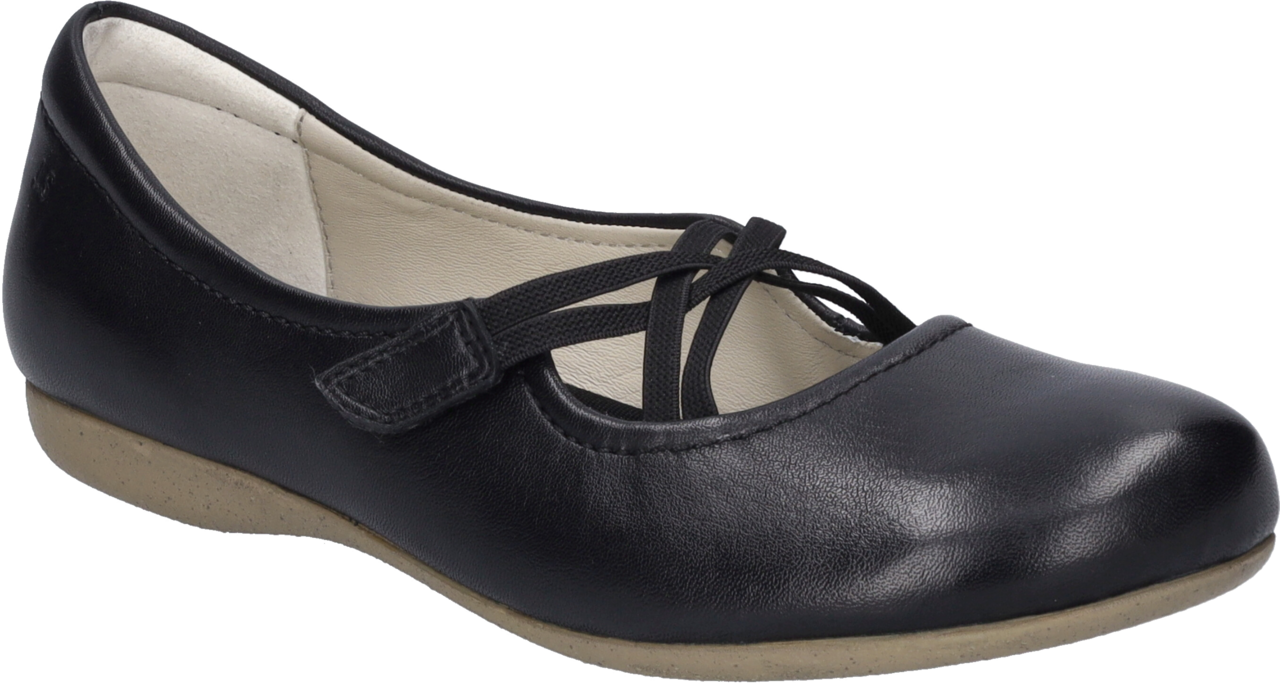 Josef Seibel Riemchenballerina "Fiona 39" Festtagsschuh, Slipper, Komfortschuh mit überkreuztem Gummizug