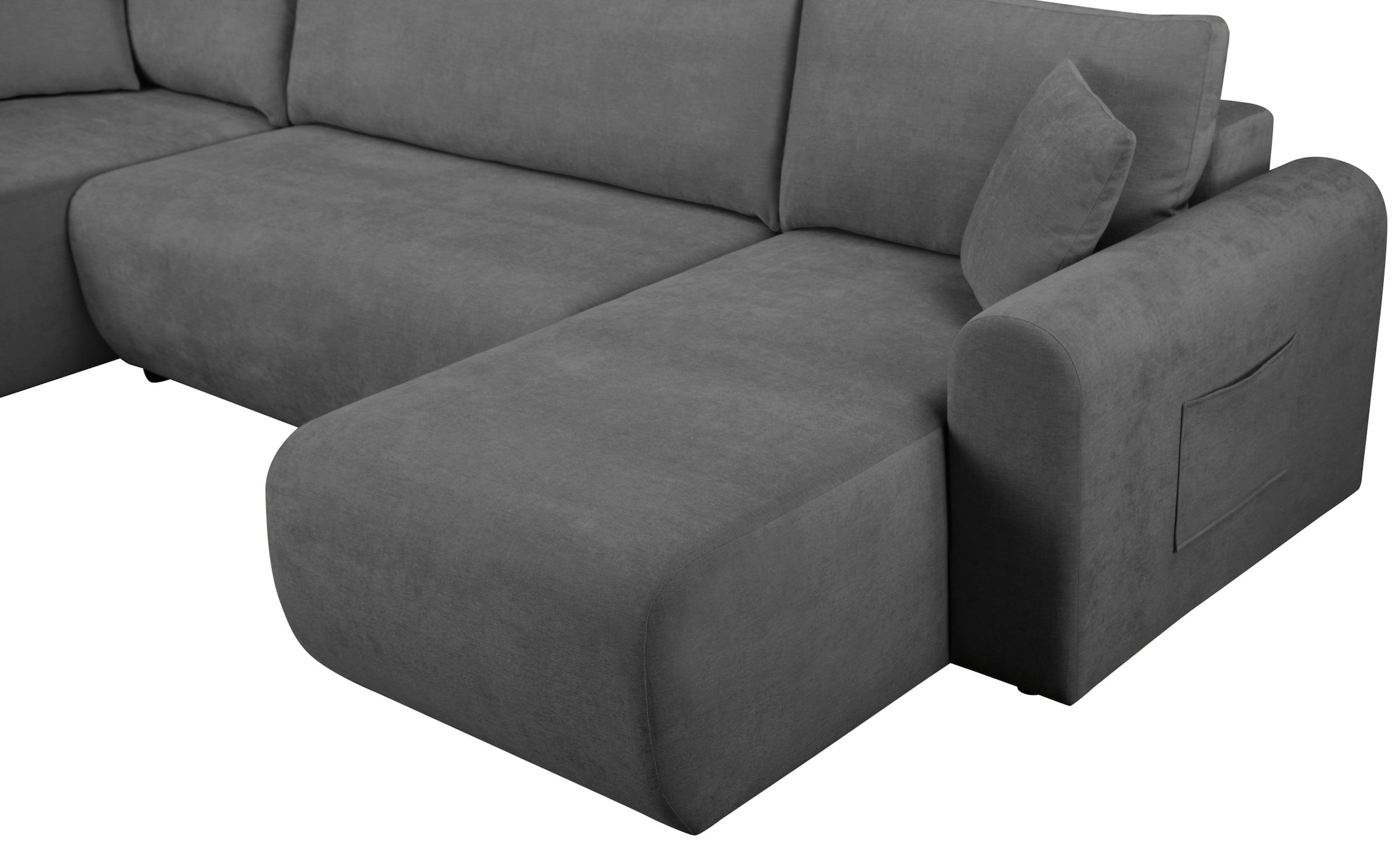 OTTO home Wohnlandschaft »JONAA Feinstruktur, U-Form, 311 cm. -OTTO. Verlässliche Qualität« Tonnentaschen-Federkern, Bettkasten, Schlafsofa (133/270)