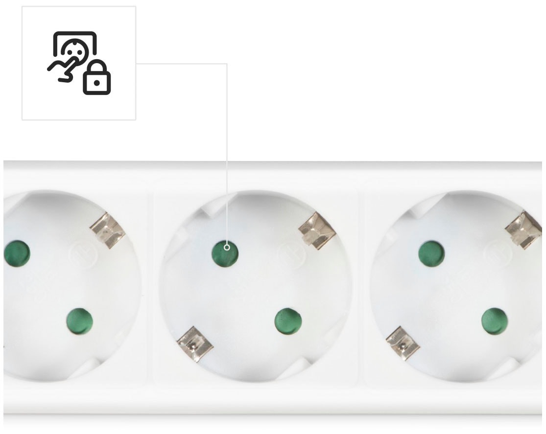 Hama Steckdosenleiste, 6-fach, (Ein- / Ausschalter-Schalterbeleuchtung Schutzkontaktkupplung-Schutzkontaktstecker Kabellänge 1,4 m)