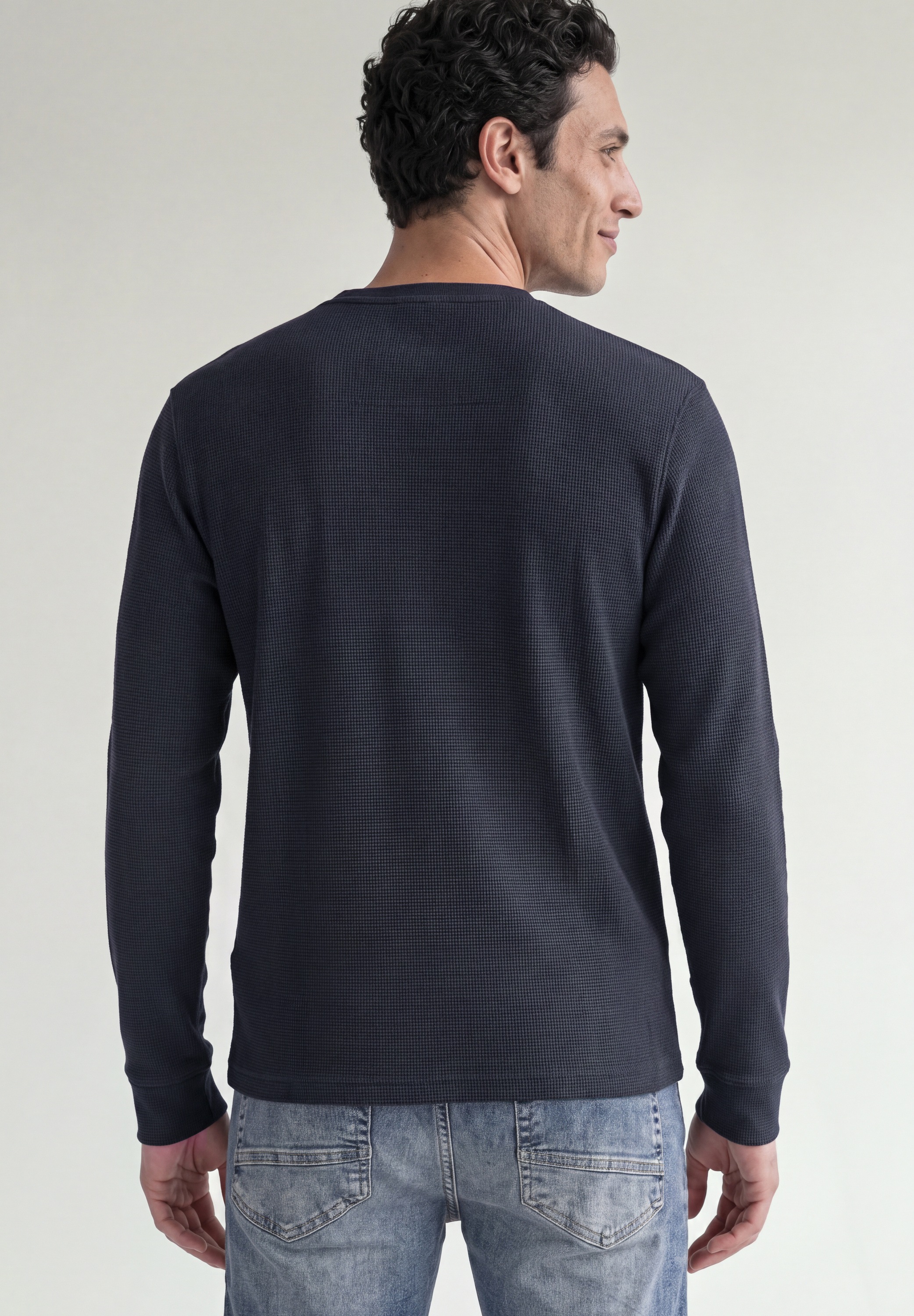 STREET ONE MEN Langarmshirt mit Rundhalsausschnitt