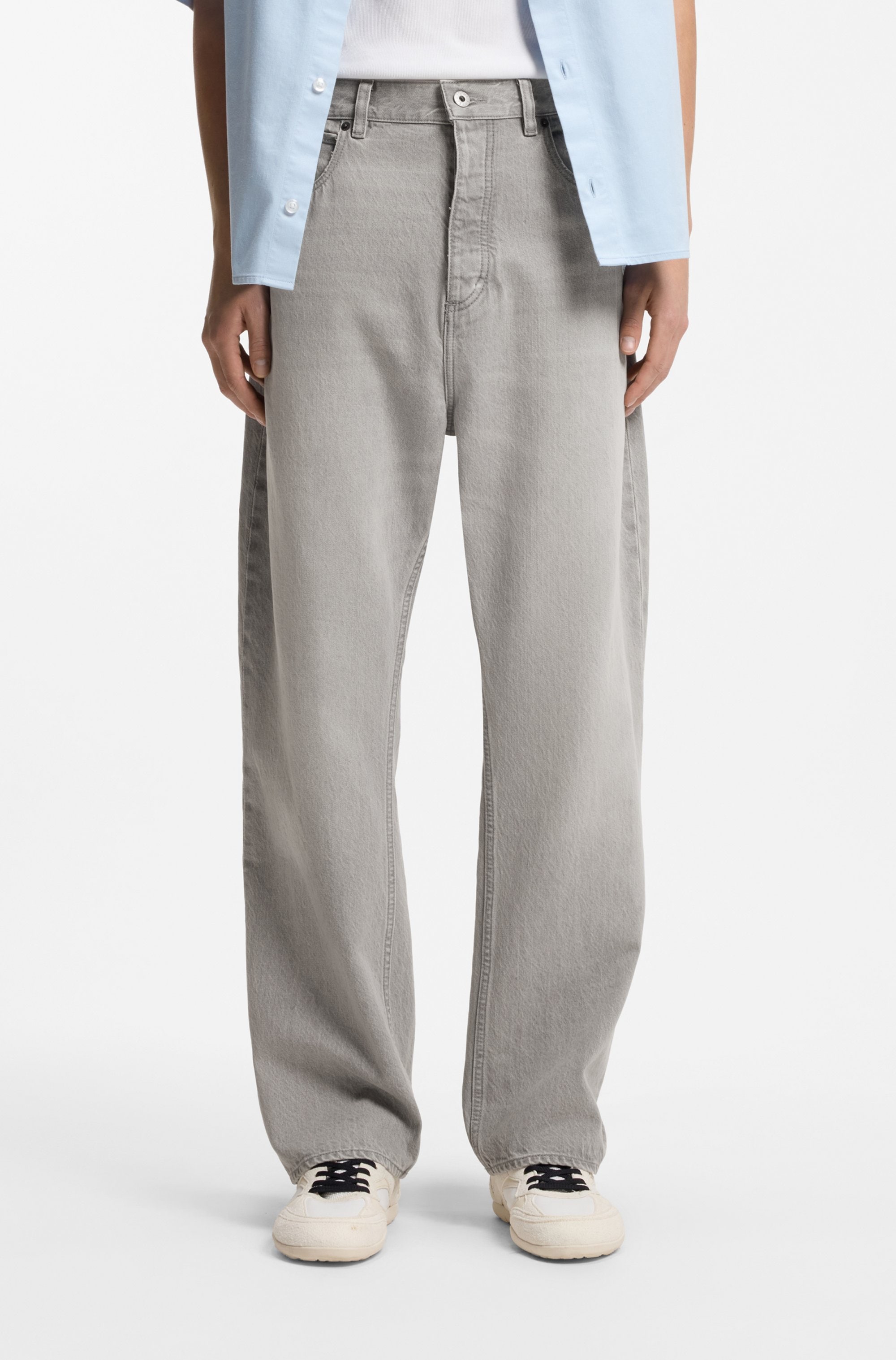 HUGO 5-Pocket-Jeans "Nate" Baggy Fit, mittlere Leibhöhe