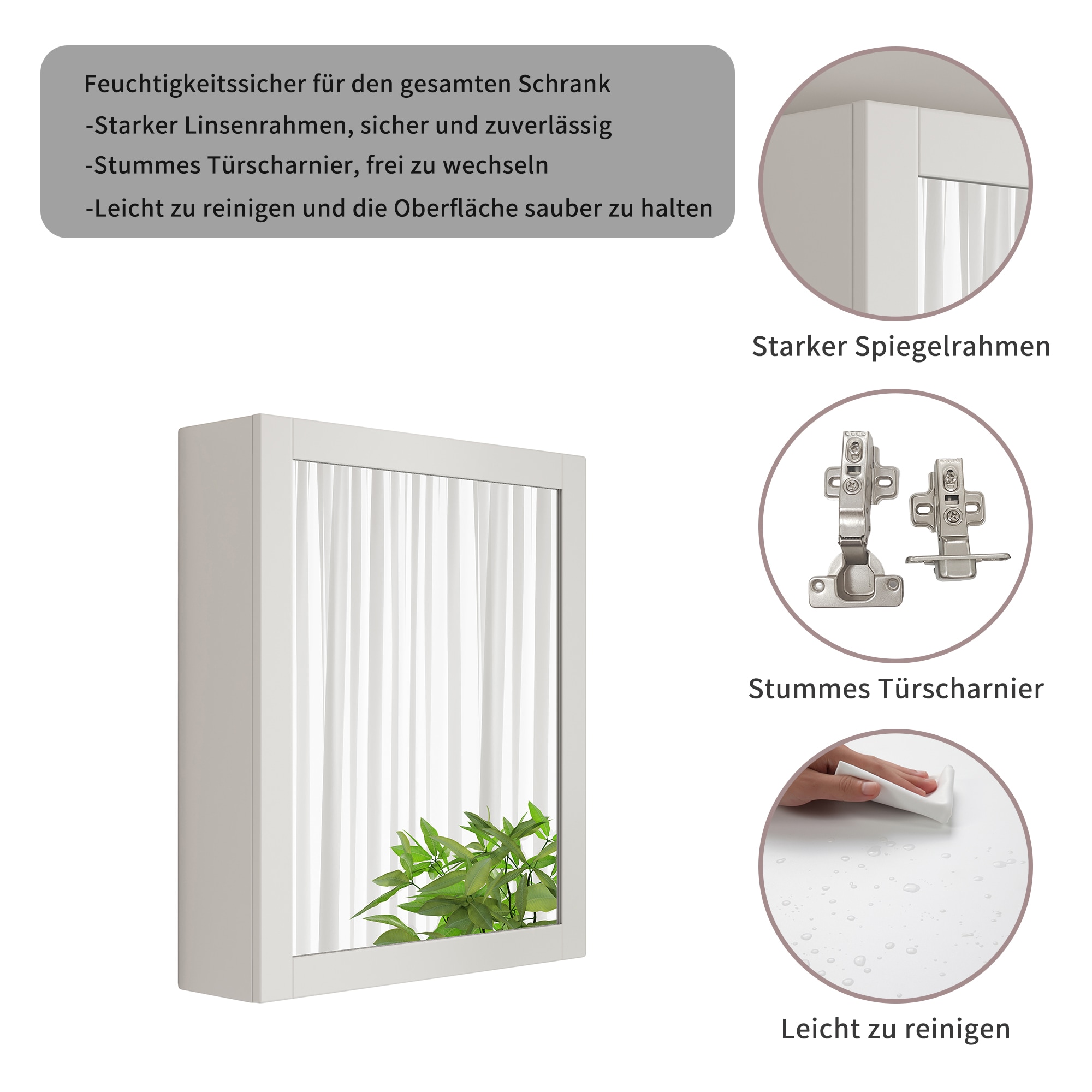 welltime Spiegelschrank »AMSTERDAM« platzsparender Spiegelschrank mit individuell verstellbarem Regalboden