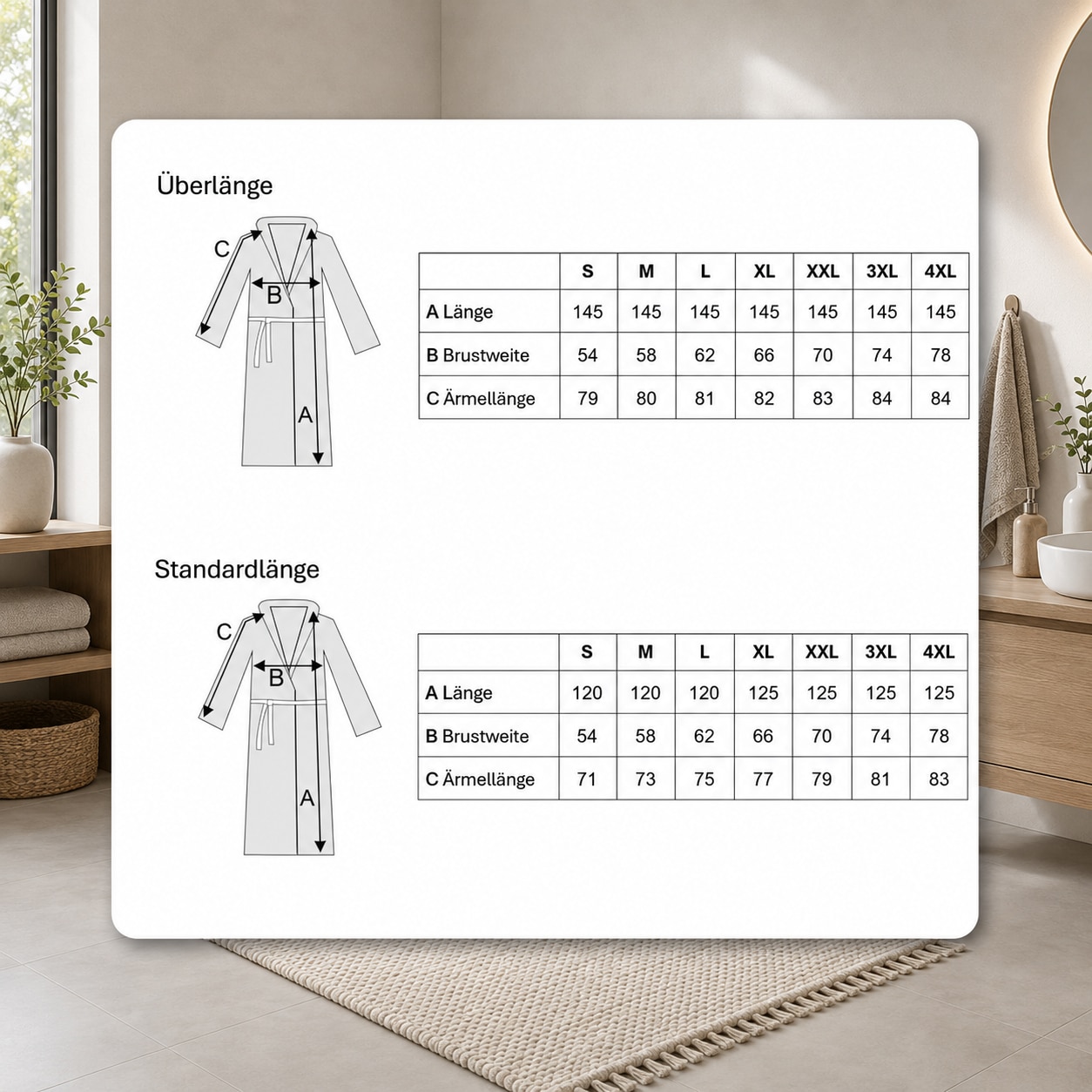 Bruno Banani Herrenbademantel »Roy, ideal für Sauna & Spa, Standardlänge & Überlänge« 1 Stk. farblich abgesetzten Streifen, Bademantel, S-3XL, auch in extra lang