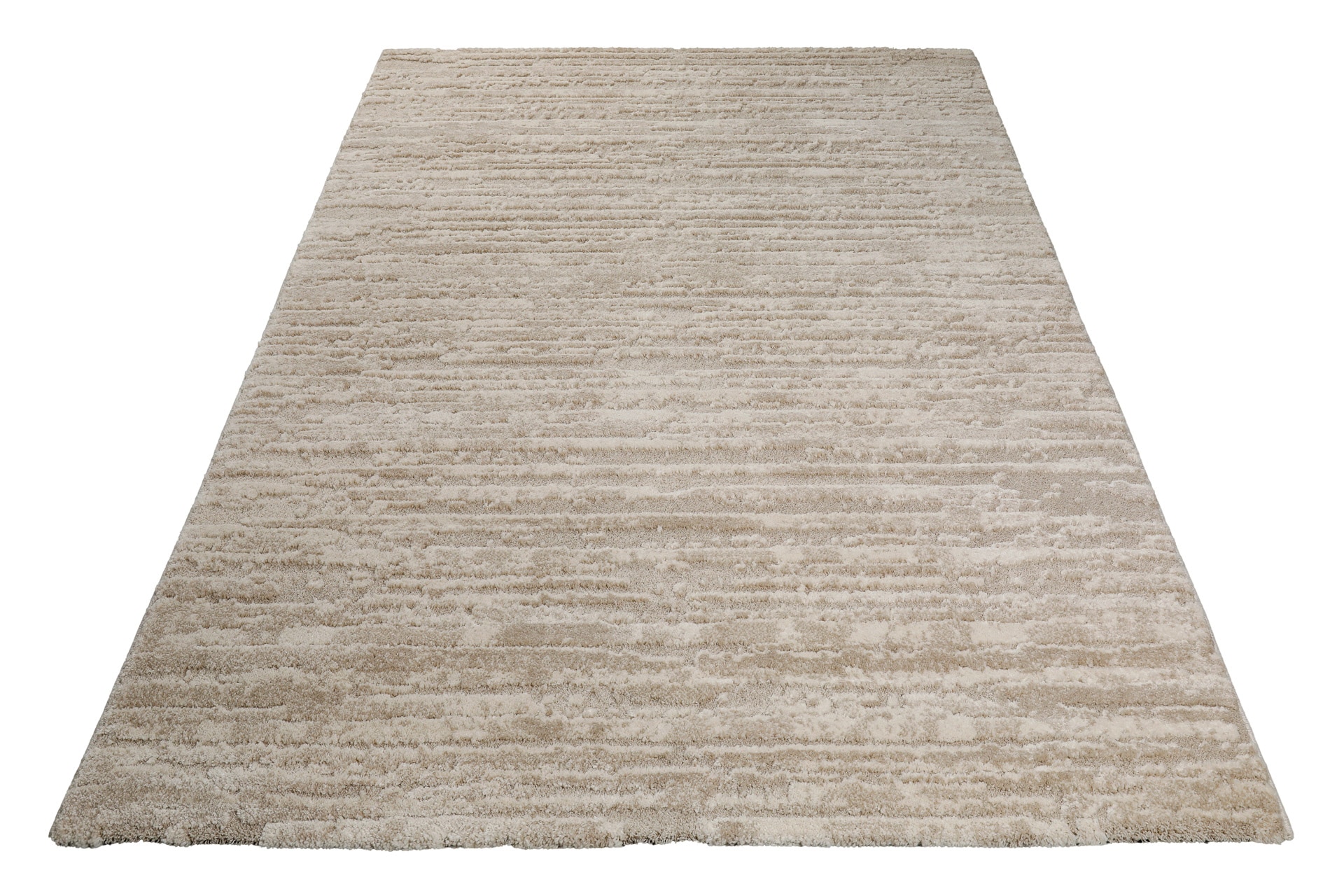 Teppich WECON HOME "Peer", beige (beige,creme), B:120cm H:18mm L:170cm, Kunstfaser, Teppiche, Teppich, Gewebt, Hoch-Tief, pflegeleicht, meliertes Muster, Scandi, Wohnzimmer