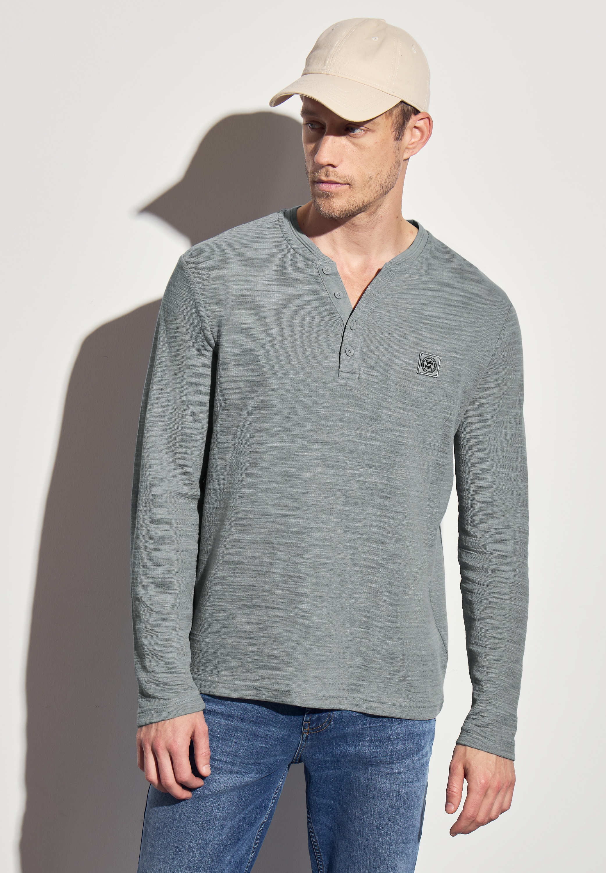 STREET ONE MEN Langarmshirt, im soften Baumwoll-Mix günstig online kaufen
