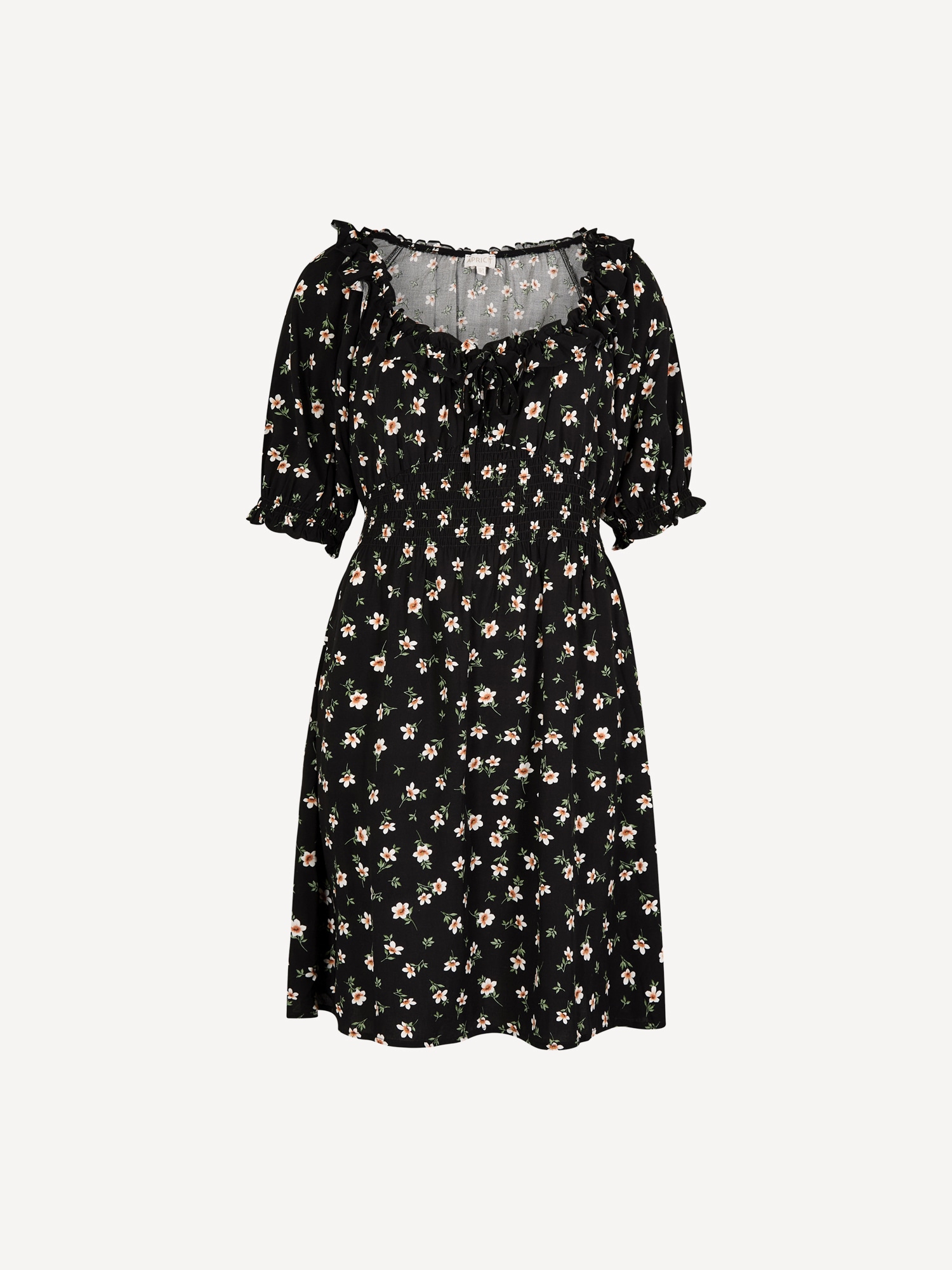 Apricot Minikleid »Mini-Kleid im Milchmädchen-Stil« mit Blumenrüschen