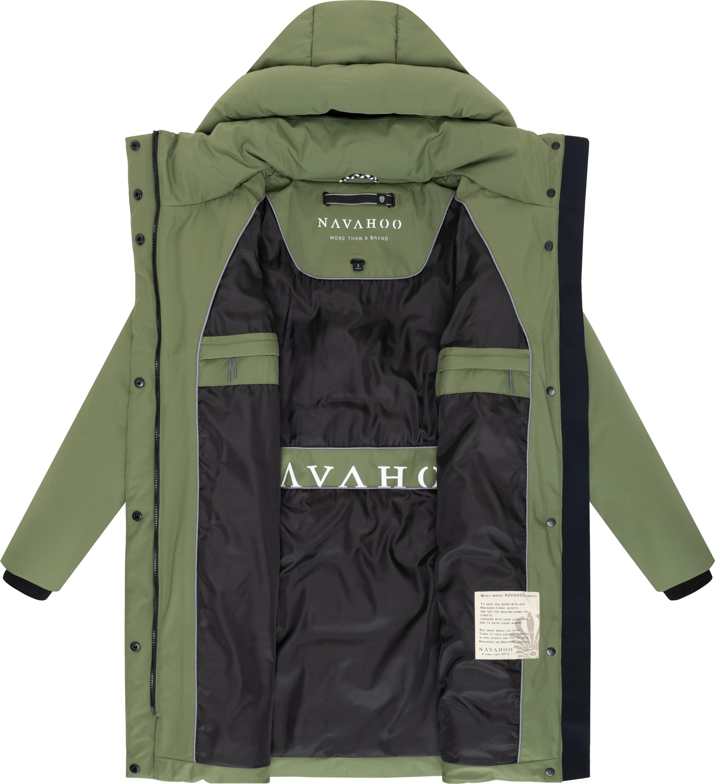 Navahoo Wintermantel »Gipfelspass XIV« Warmer Winterparka mit Taillengürtel