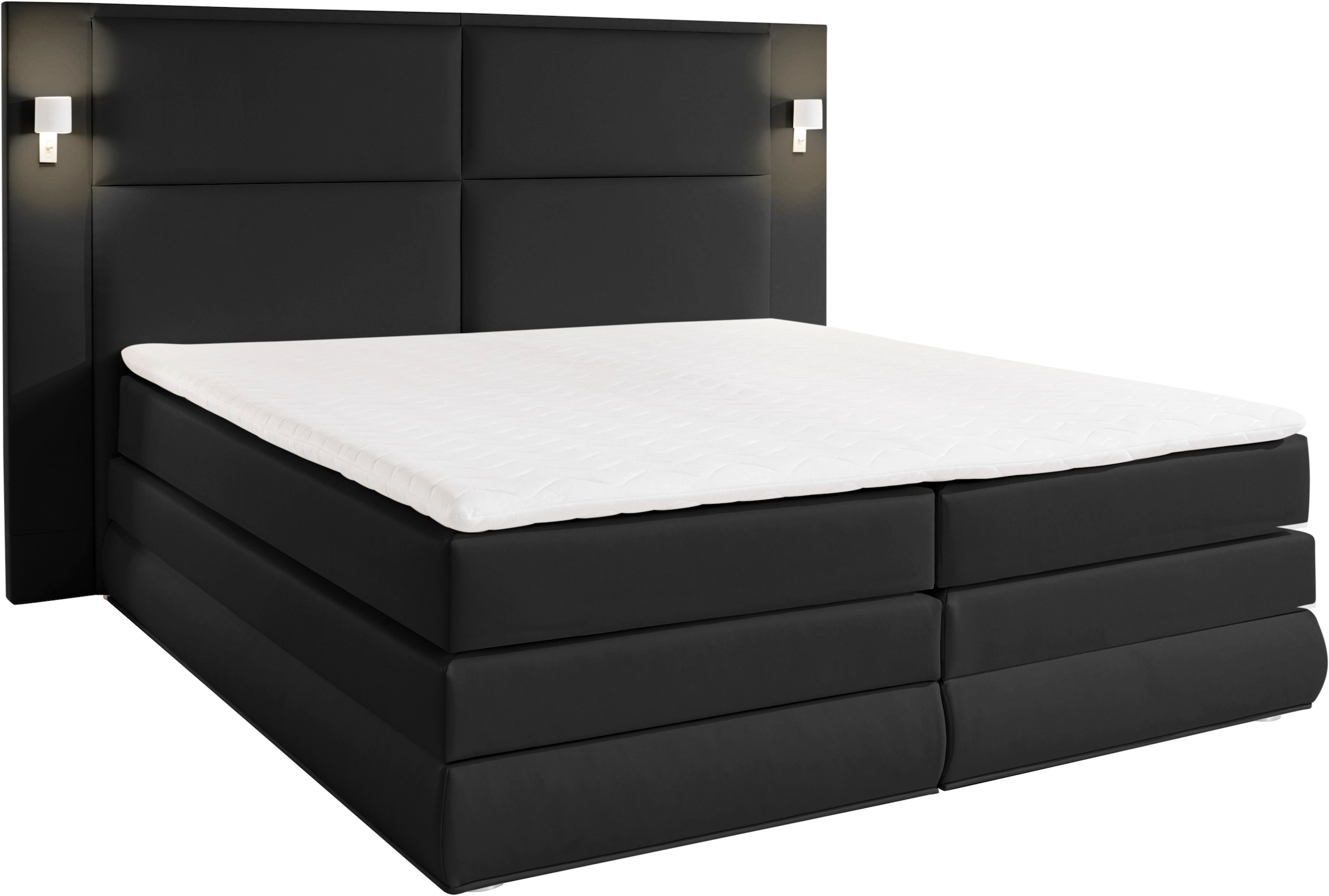 COLLECTION AB Boxspringbett Copenhagen, inklusive Bettkasten und Topper, wahlweise mit LED-Beleuchtung