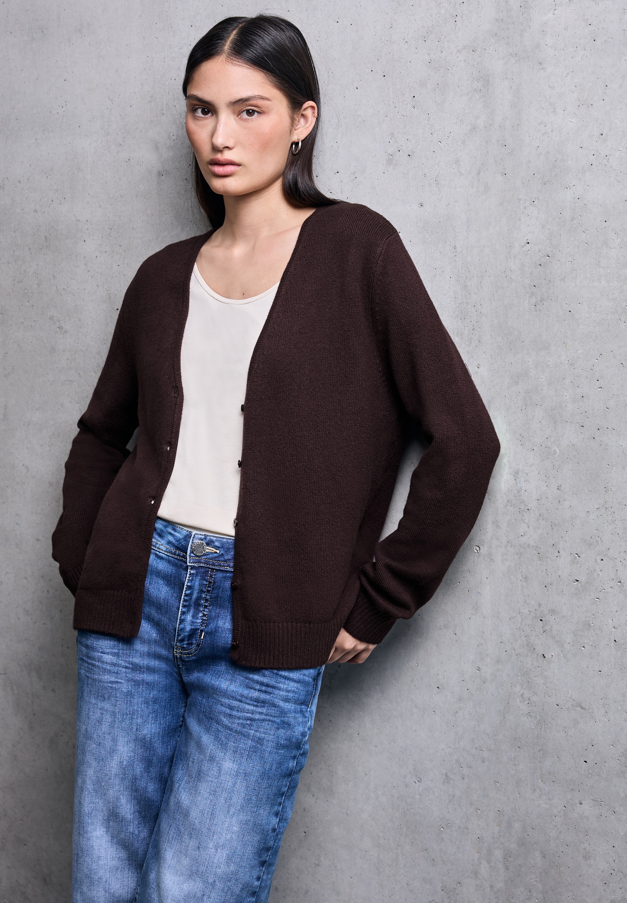 STREET ONE STUDIO Strickjacke im soften Baumwoll-Mix günstig online kaufen