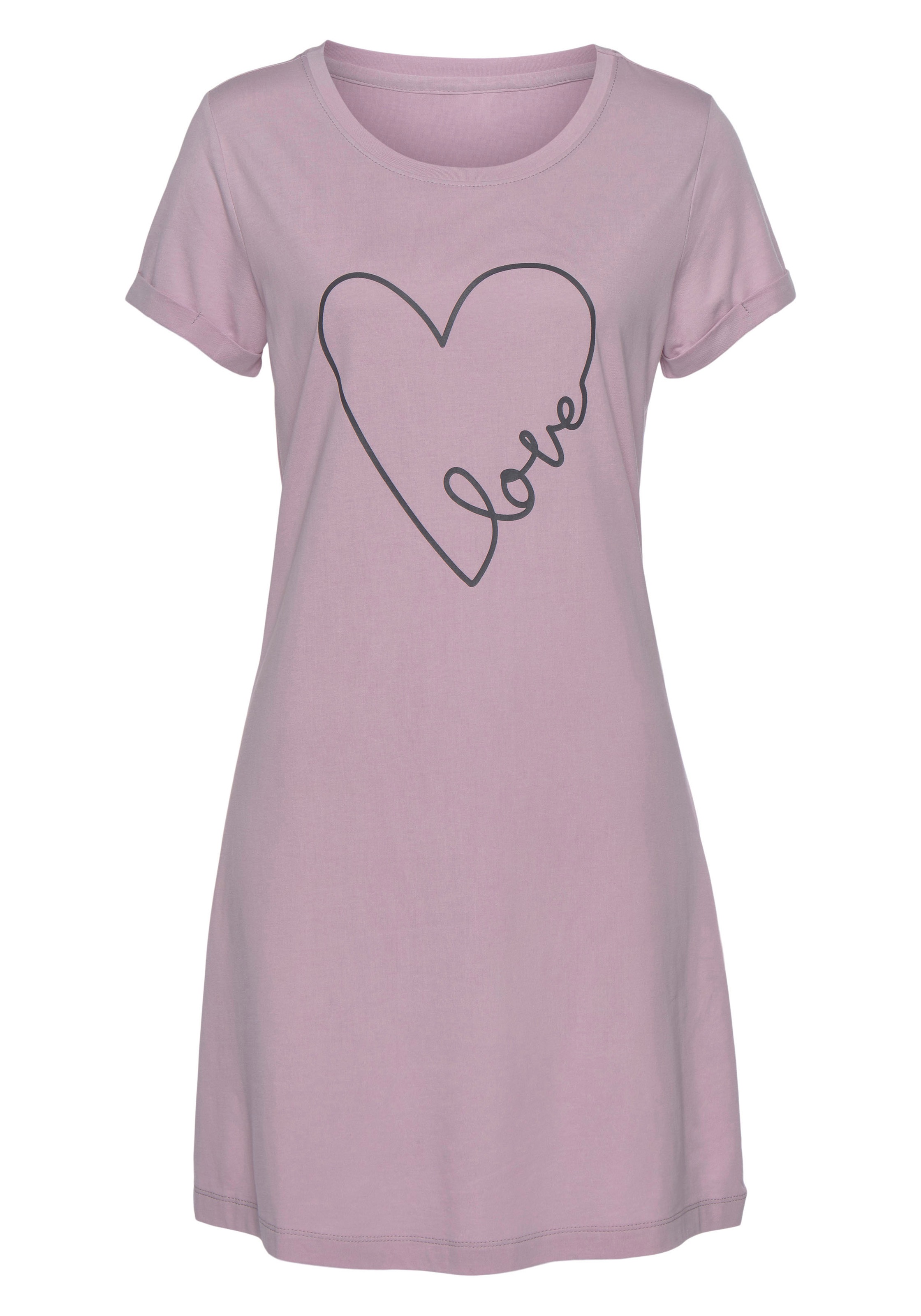 Vivance Dreams Bigshirt mit Herzchendruck günstig online kaufen