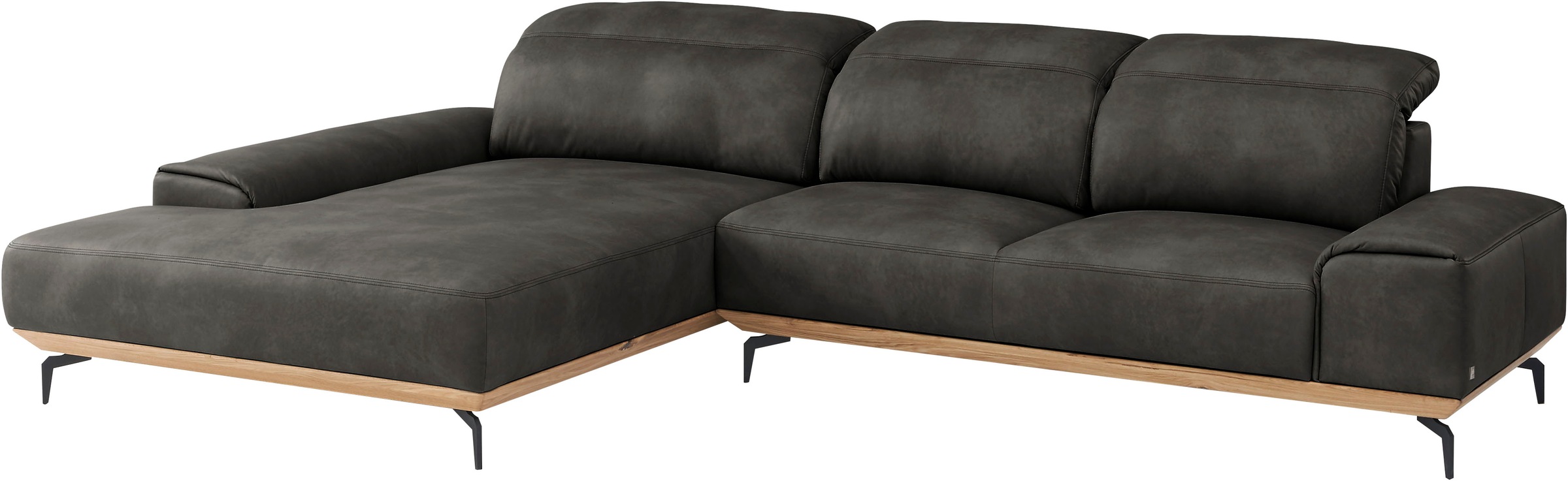 Musterring Wohnlandschaft »MR 2490«, Fuß Schwarz, Sitzhöhe 46cm, wahlweise mit Funktionen, Maße 342x207 cm