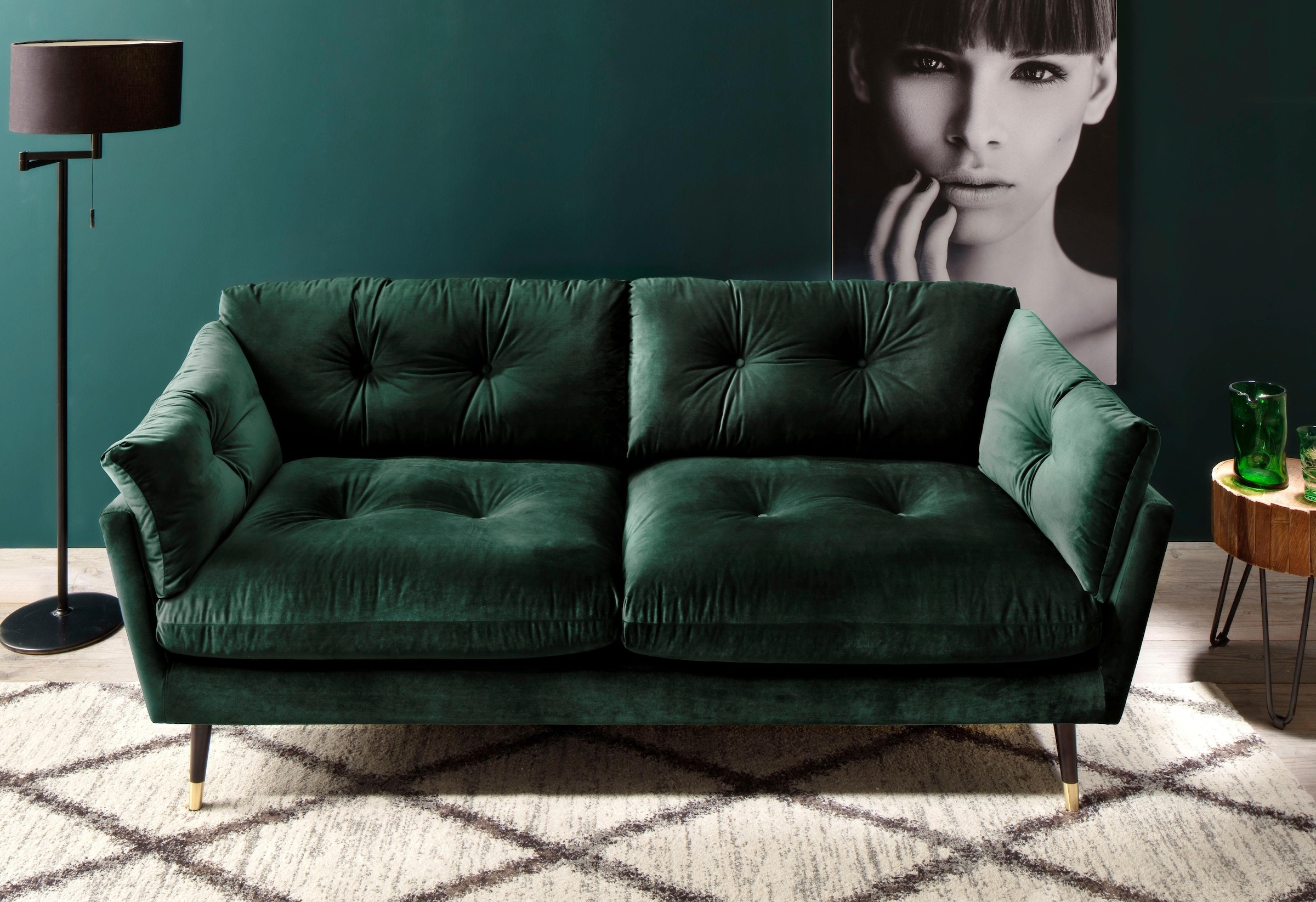 Trends by HG 2,5-vietė sofa »Japan« su Fuß in Holz-...