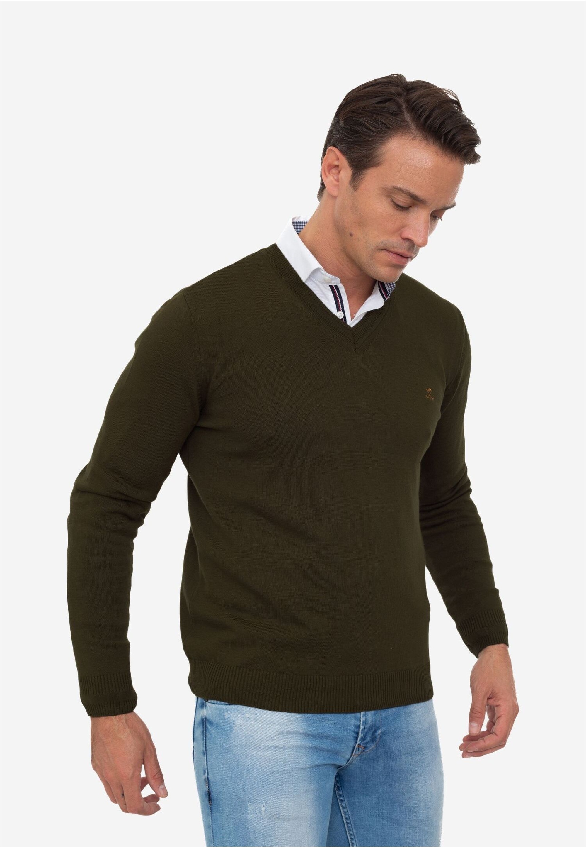 SIR RAYMOND TAILOR Strickpullover »Los Angeles«, (1 tlg.), mit klassischem V-Ausschnitt