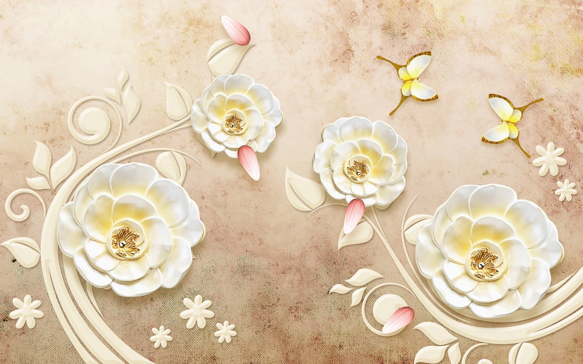 Papermoon Fototapete "Muster mit Blumen"