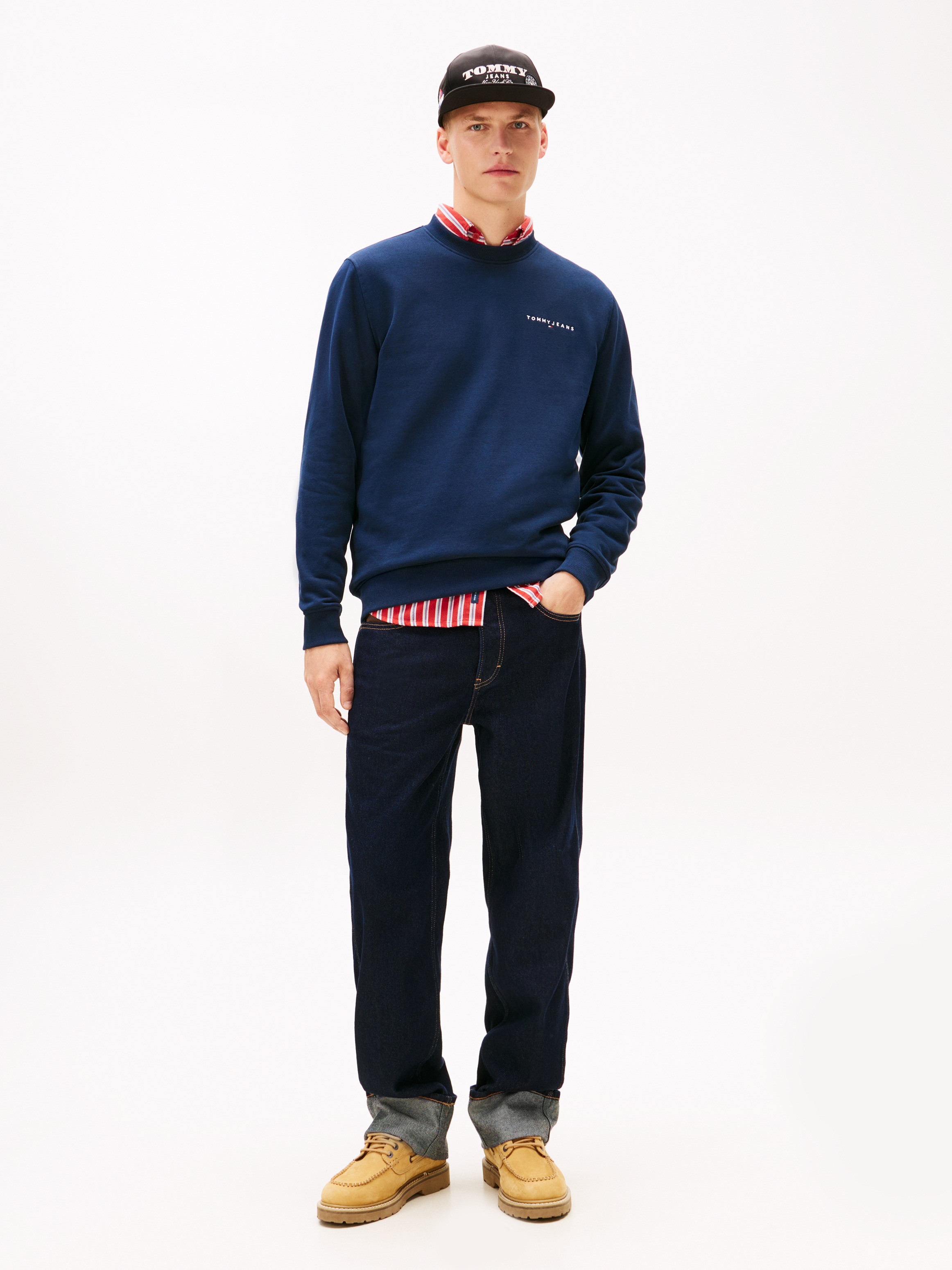 Thumbnail - Tommy Jeans Sweatshirt "TJM REG LINEAR CREW EXT", mit Logostickerei