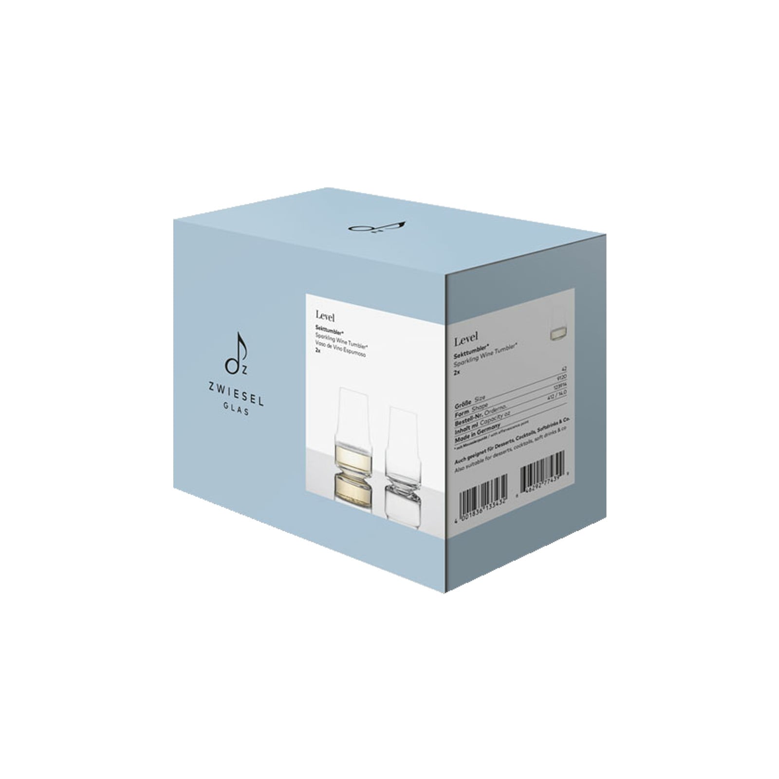 Zwiesel Glas Sektglas »Sekt Tumbler Level 2er Set transparent«