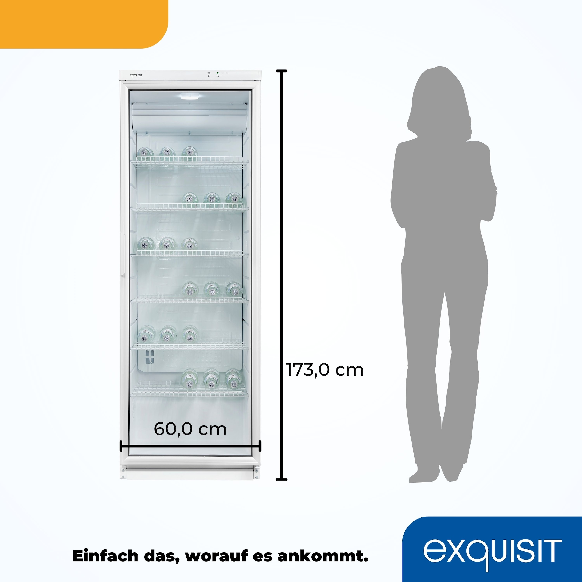 exquisit Getränkekühlschrank »GKS350-1-GT-280D weiss«, 320 L Volumen, Getränkekühlschrank mit Glastür, LED