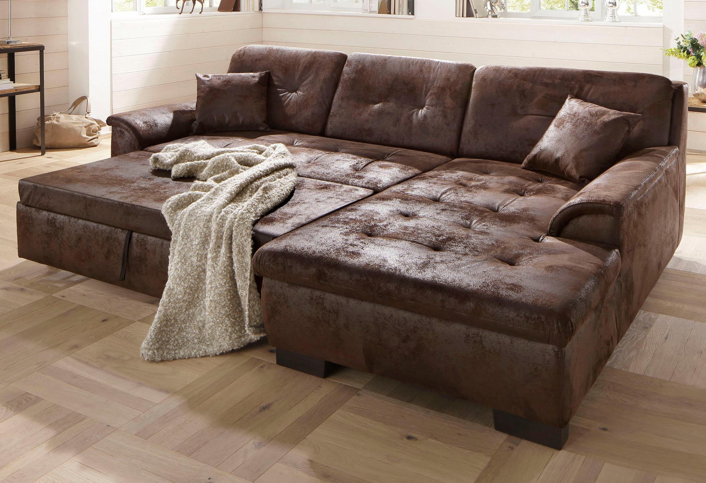 Home affaire Ecksofa »Bergen«, wahlweise mit Bettfunktion L-Form