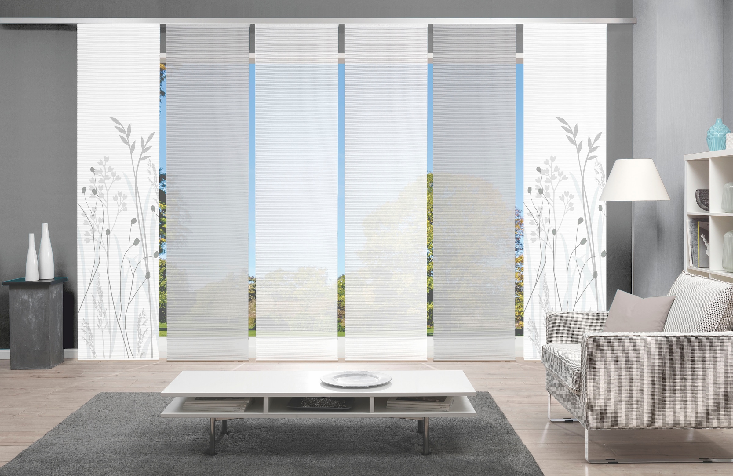 Vision S Schiebegardine "GRASIL 6er SET" Paneelwagen 6 Stk. tlg. Bambus-Opt günstig online kaufen